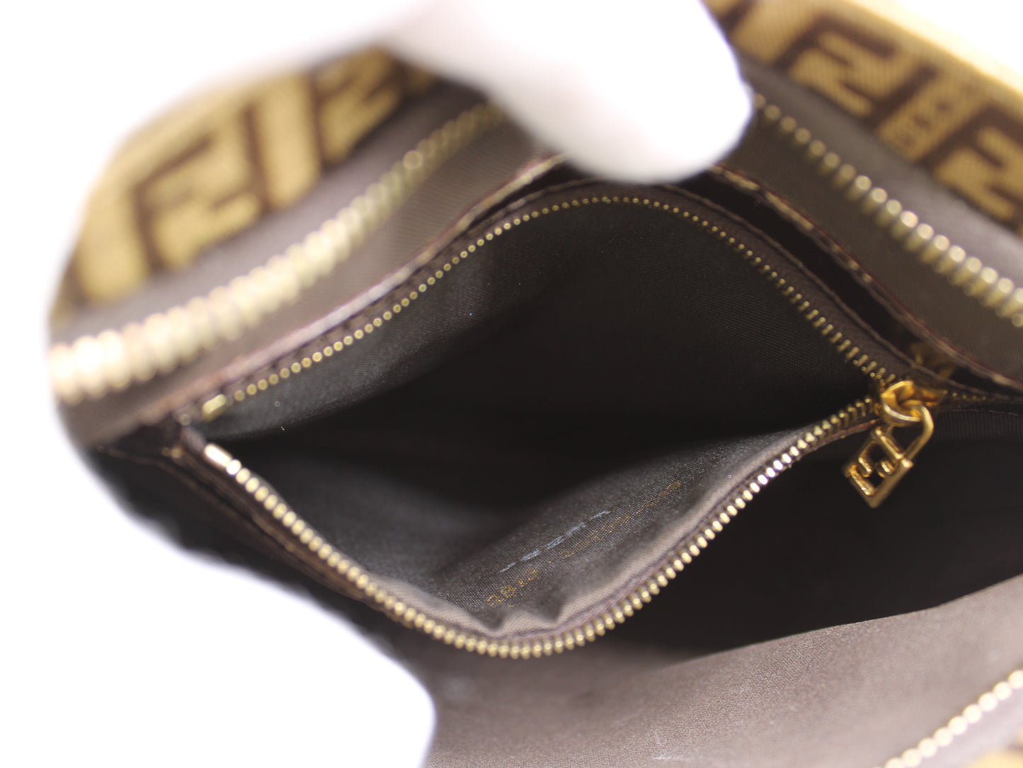 Fendi Zucchino Patent Leather Handbag FF Vintage