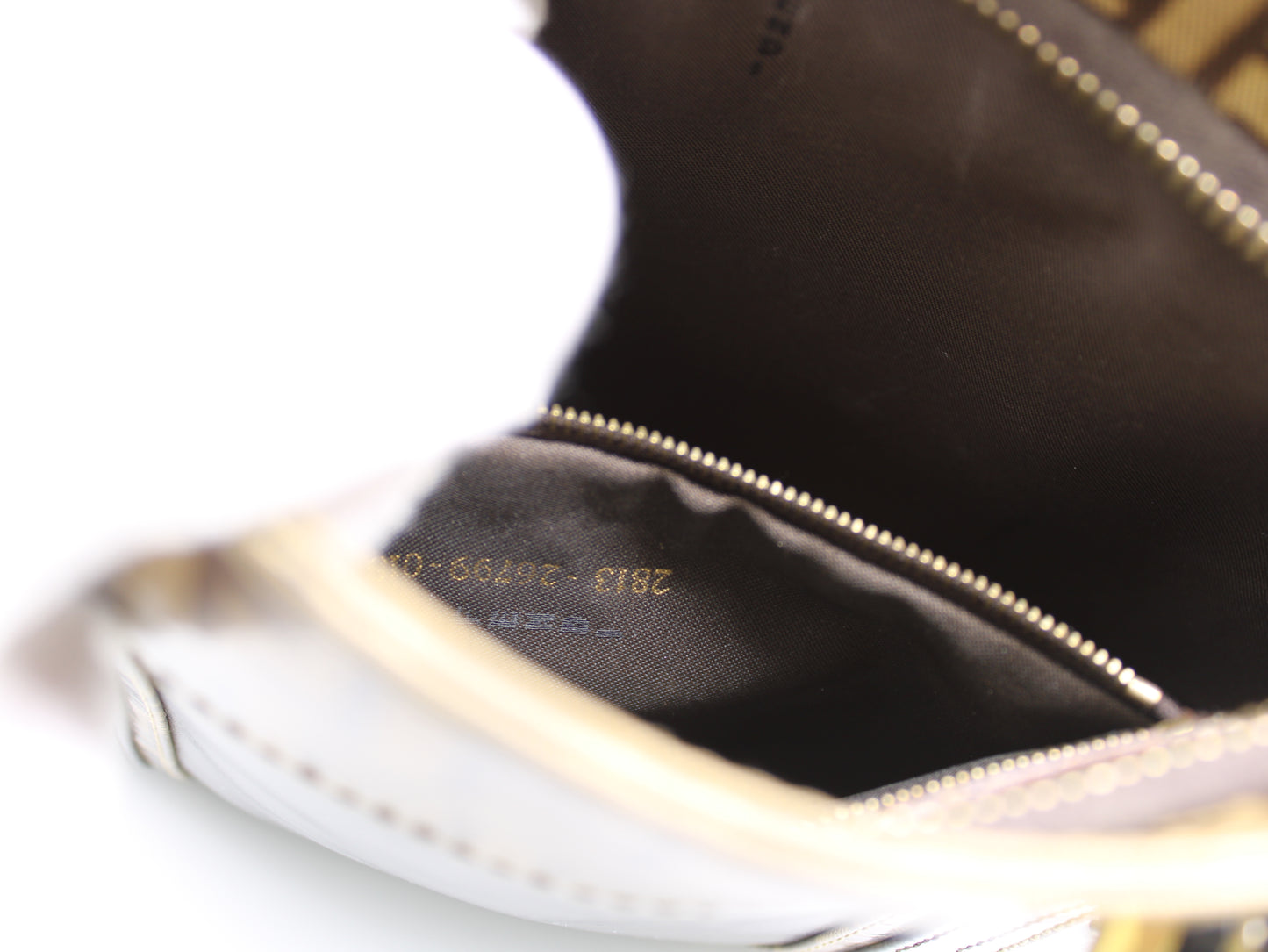 Fendi Zucchino Patent Leather Handbag FF Vintage