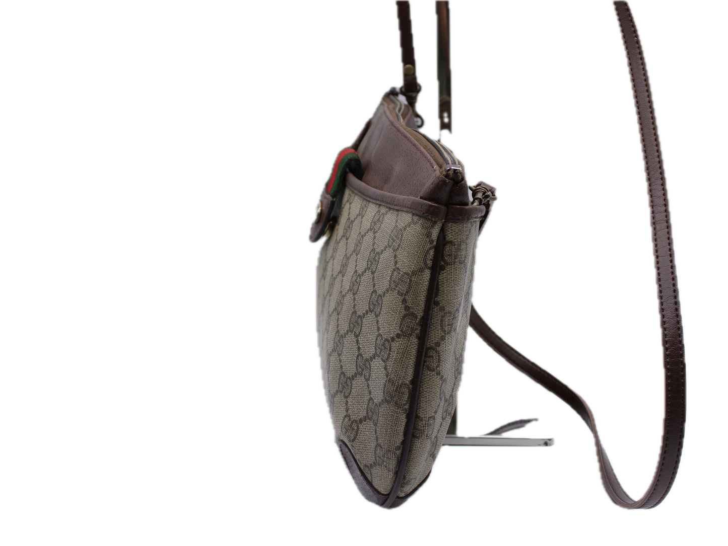 Gucci Ophidia Cloth GG Sherry Leather Trim Crossbody Bag Vintage