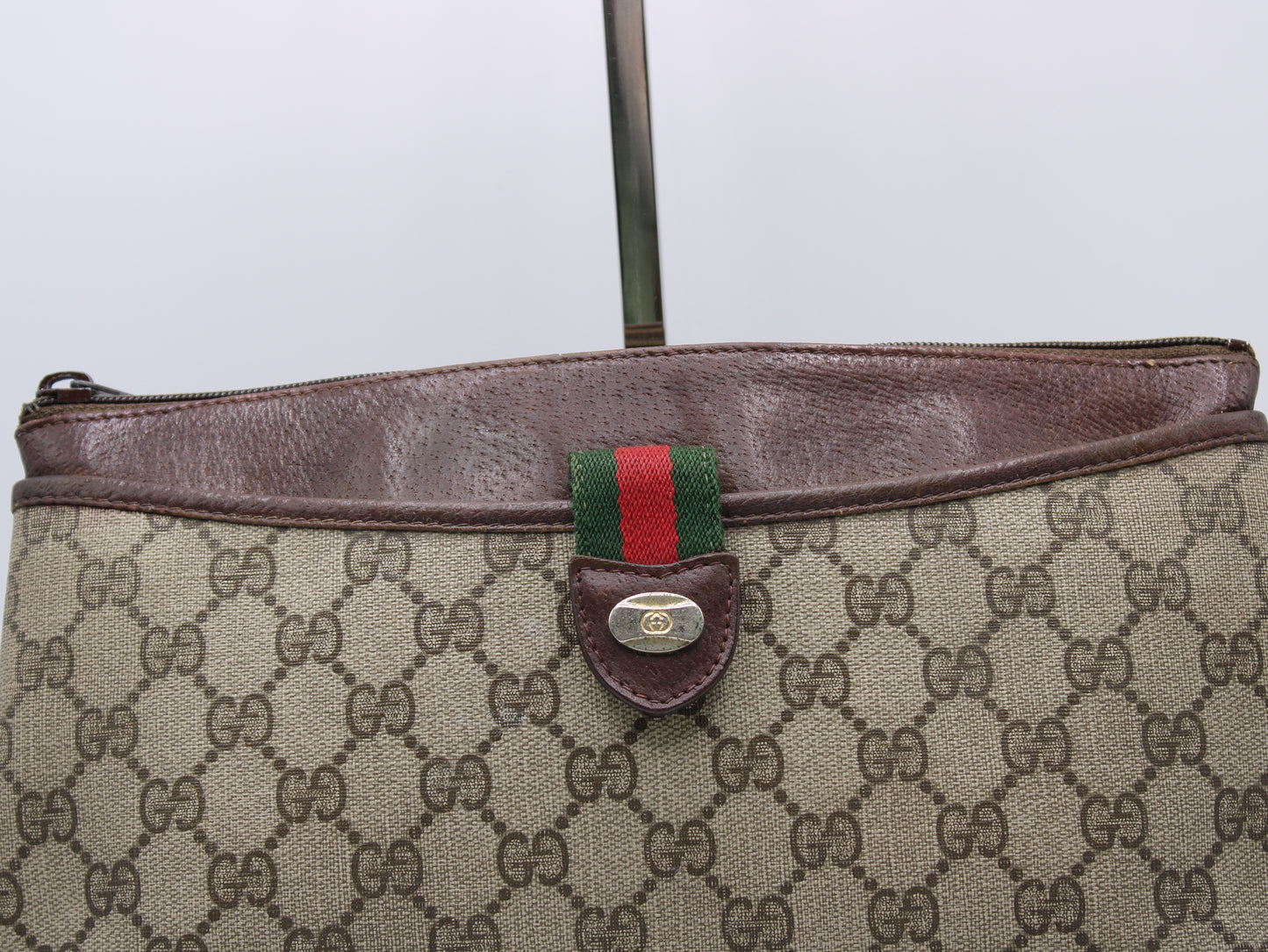Gucci Ophidia Cloth GG Sherry Leather Trim Crossbody Bag Vintage