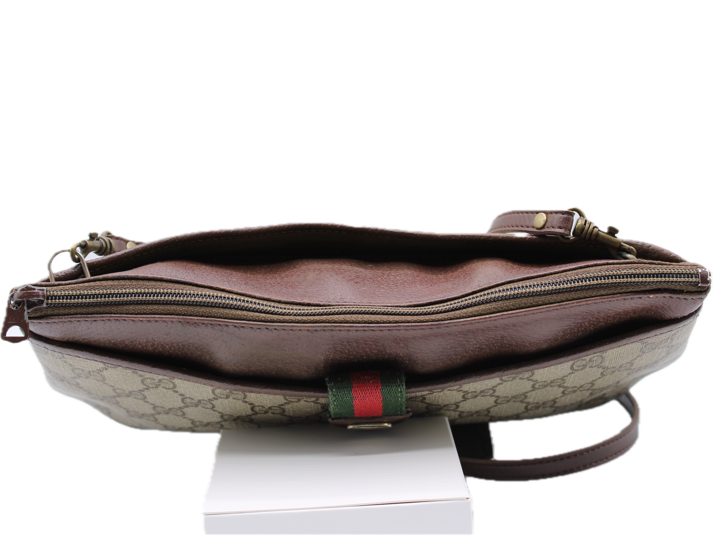 Gucci Ophidia Cloth GG Sherry Leather Trim Crossbody Bag Vintage