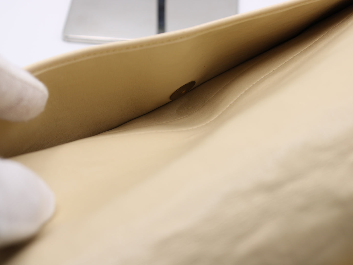 Christian Dior Clutch Bag Monogram Canvas Beige Cream Vintage