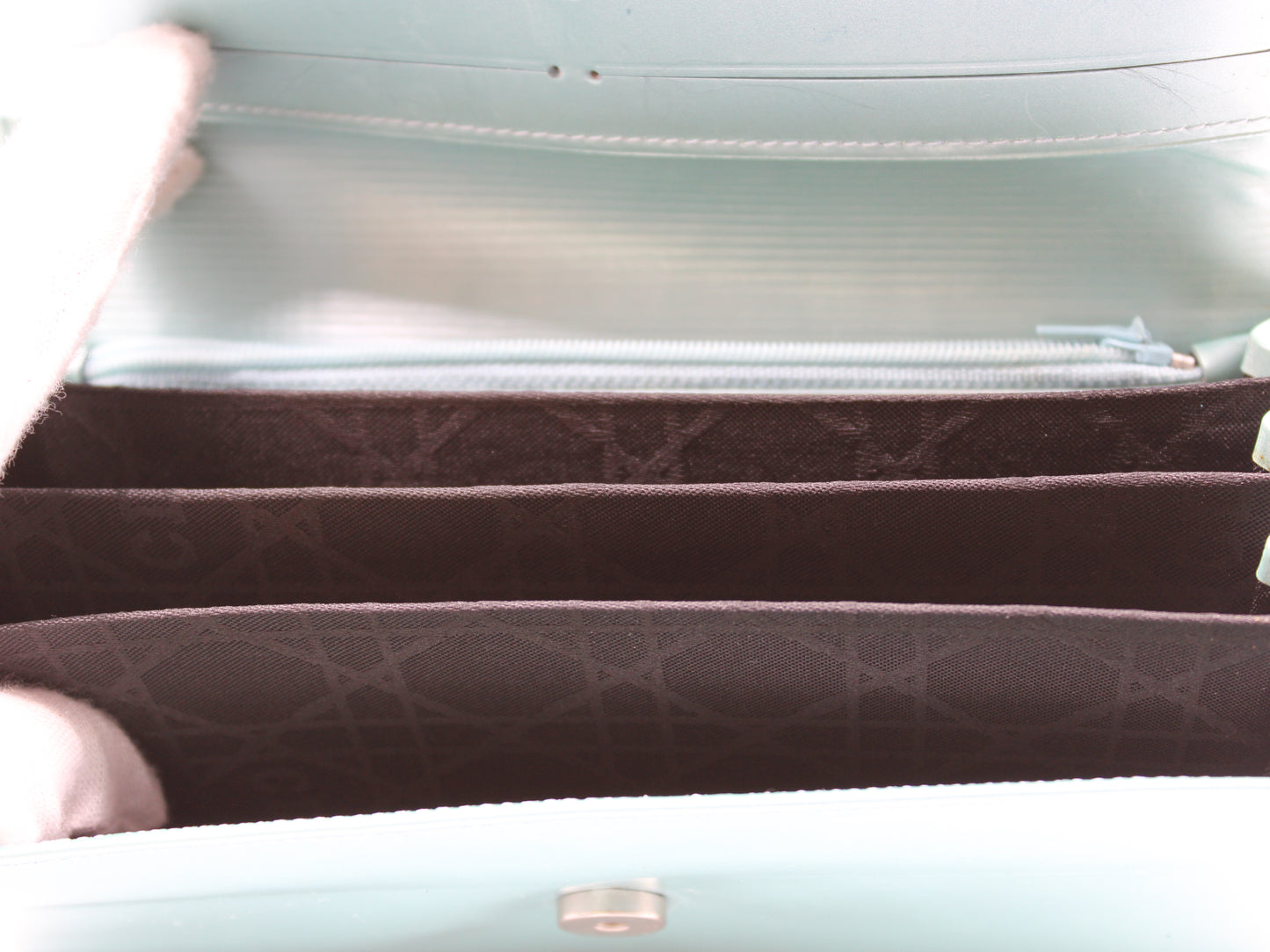 Christian Dior Continental Wallet Turquoise Patent Leather Vintage