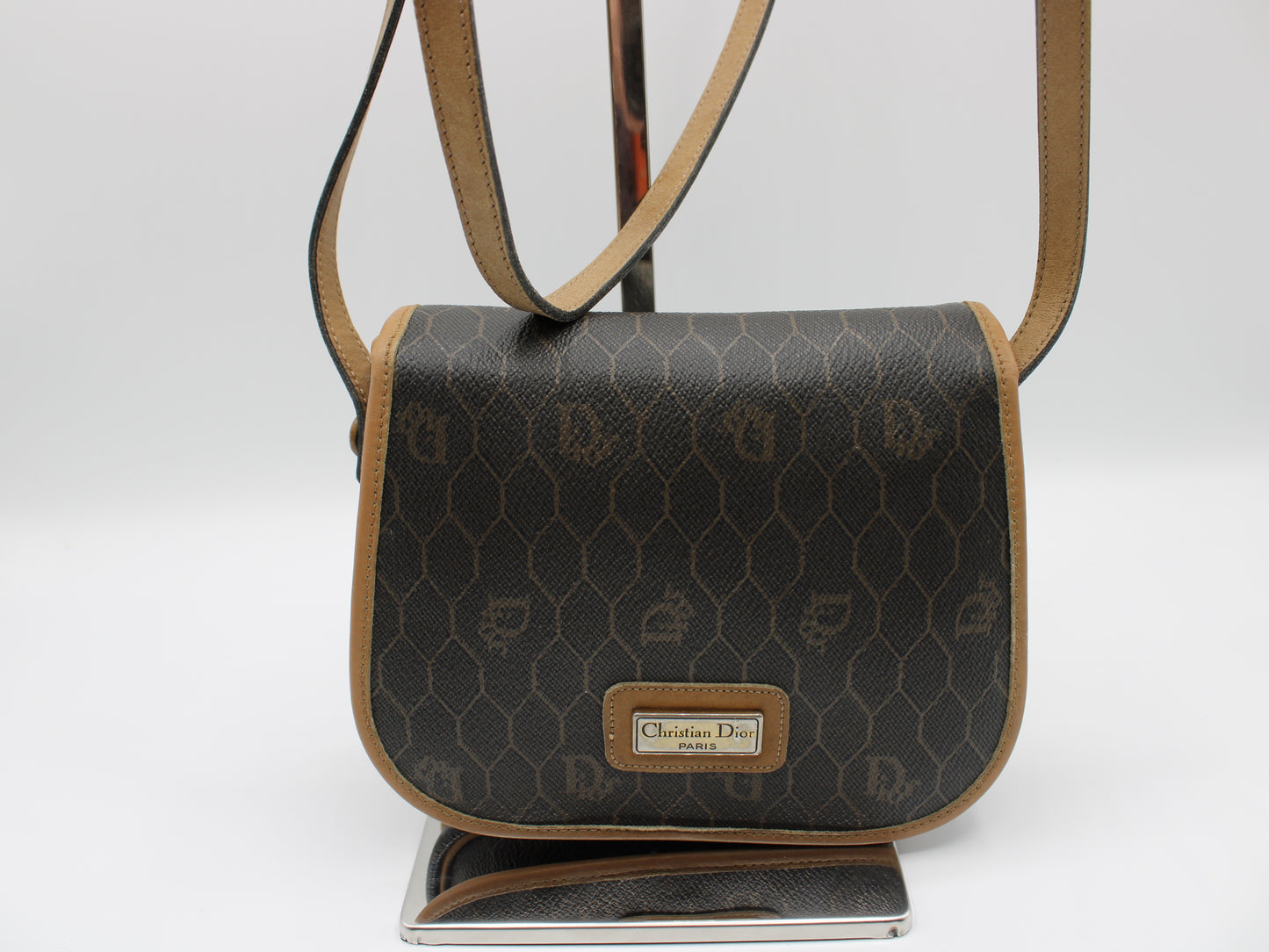 Christian Dior Bag Brown Canvas Crossbody Vintage