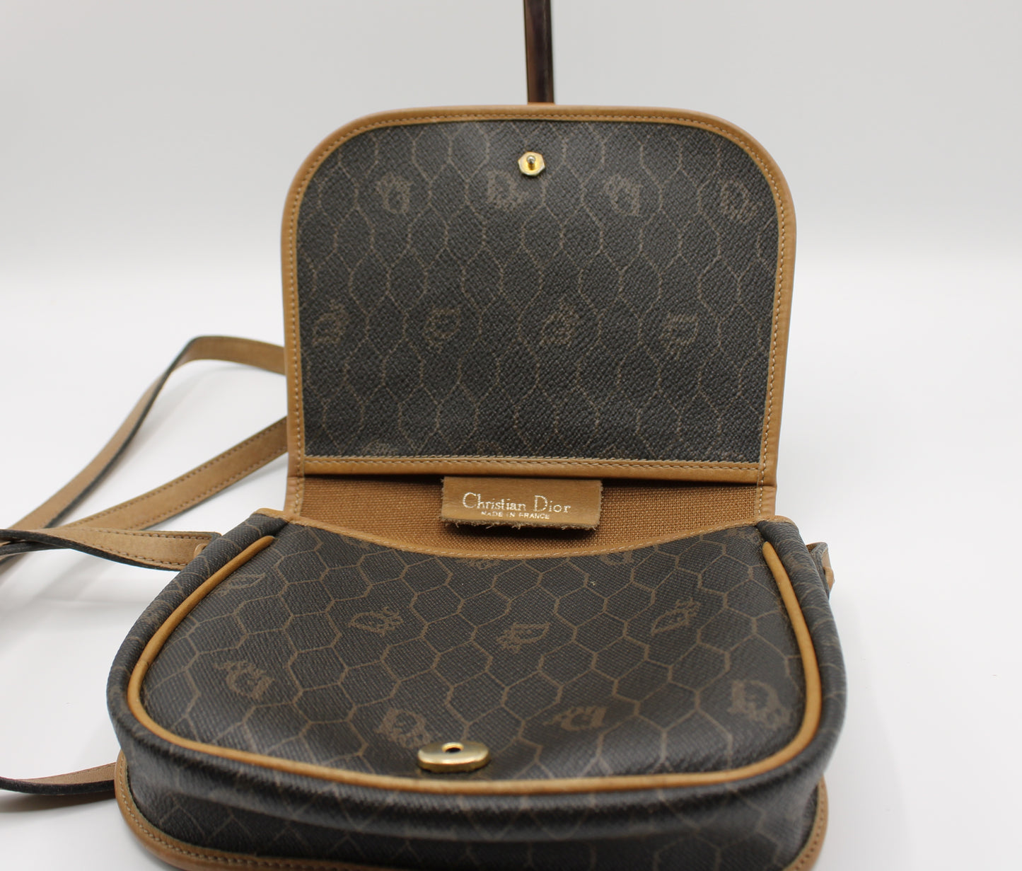 Christian Dior Bag Brown Canvas Crossbody Vintage