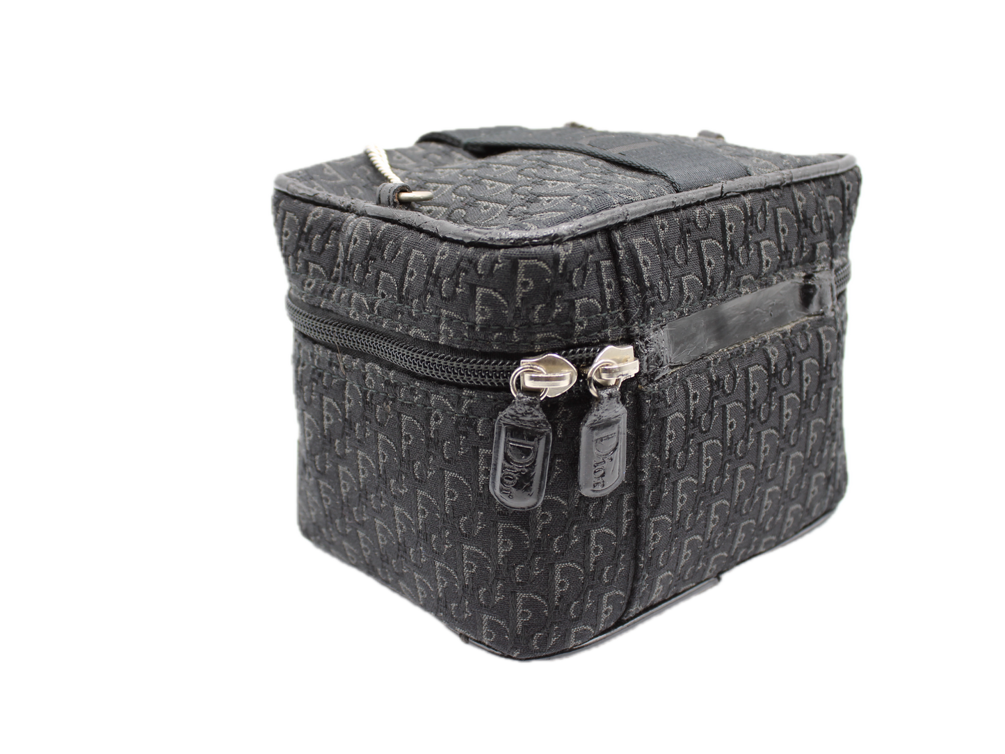 Christian Dior Mini Bag Trotter Pattern Silver Hardware Cloth Vintage