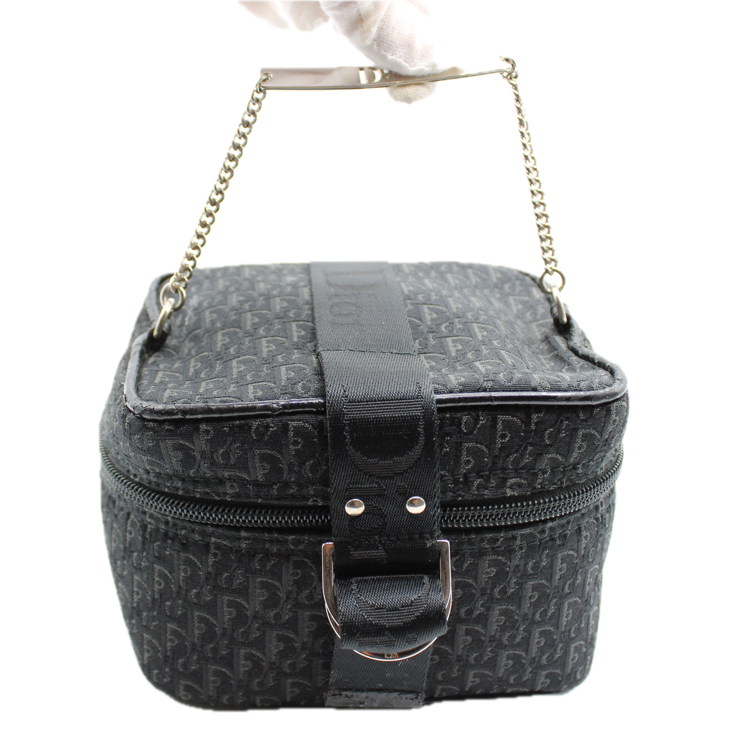 Christian Dior Mini Bag Trotter Pattern Silver Hardware Cloth Vintage