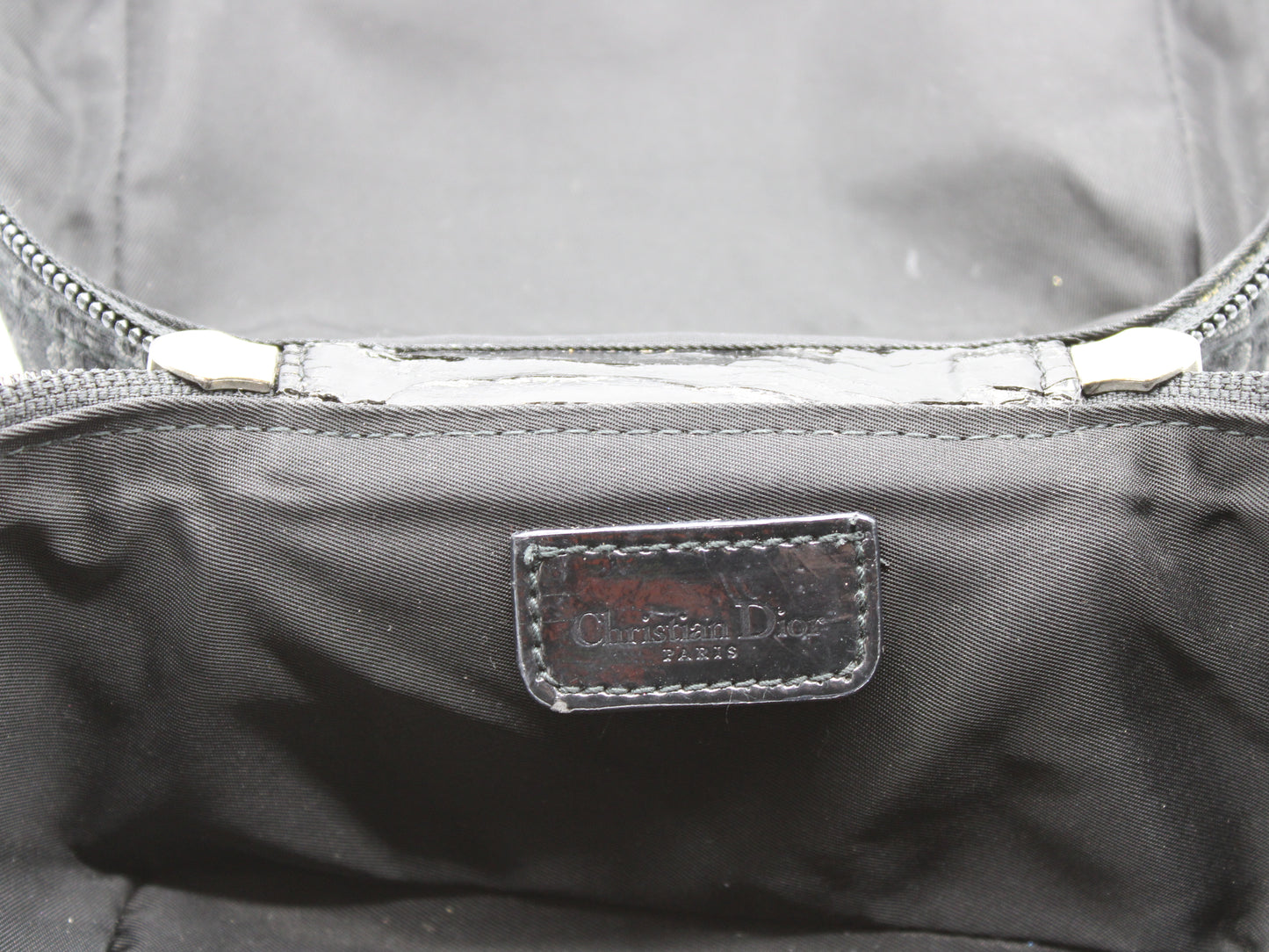 Christian Dior Mini Bag Trotter Pattern Silver Hardware Cloth Vintage