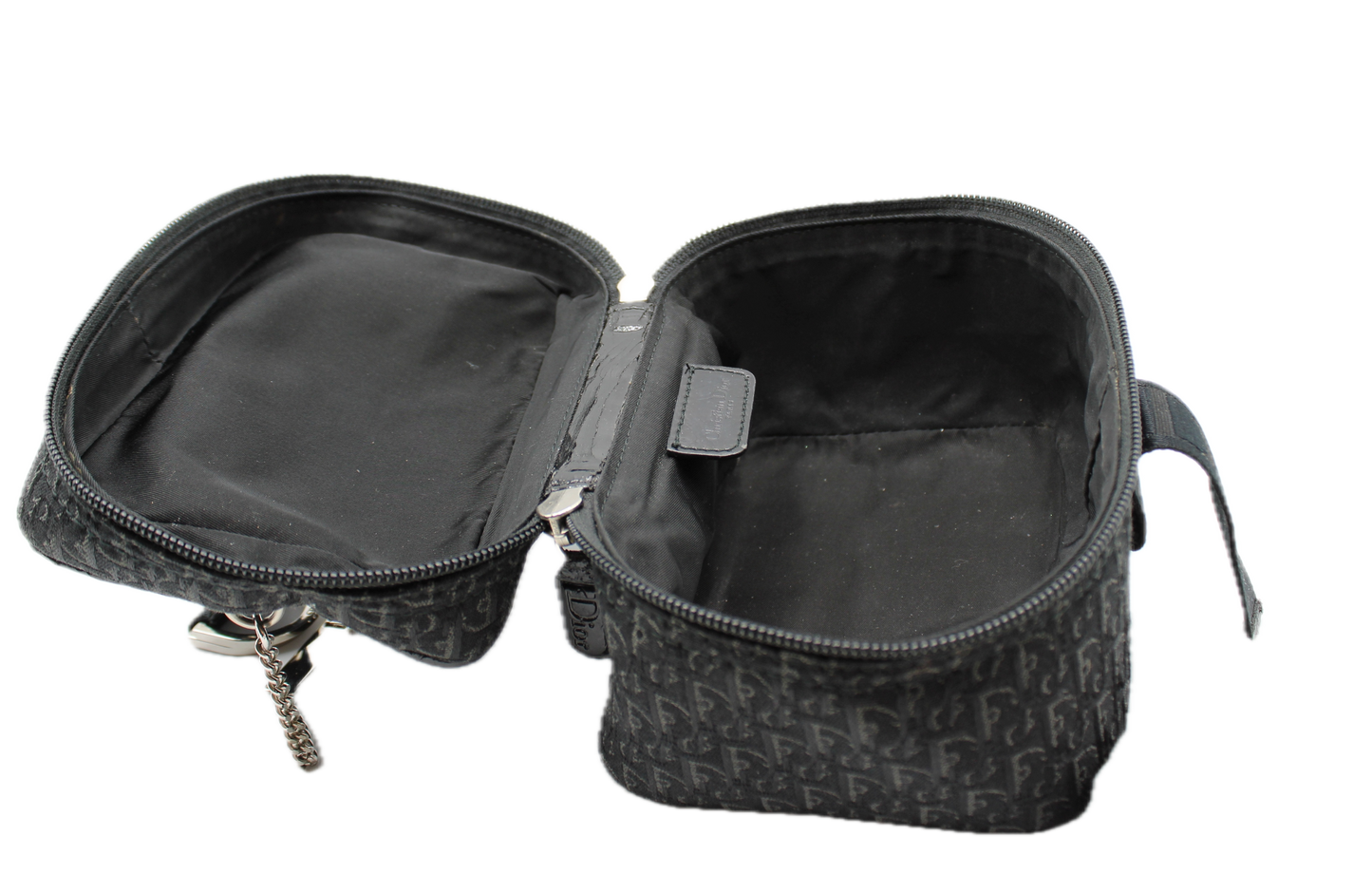 Christian Dior Mini Bag Trotter Pattern Silver Hardware Cloth Vintage