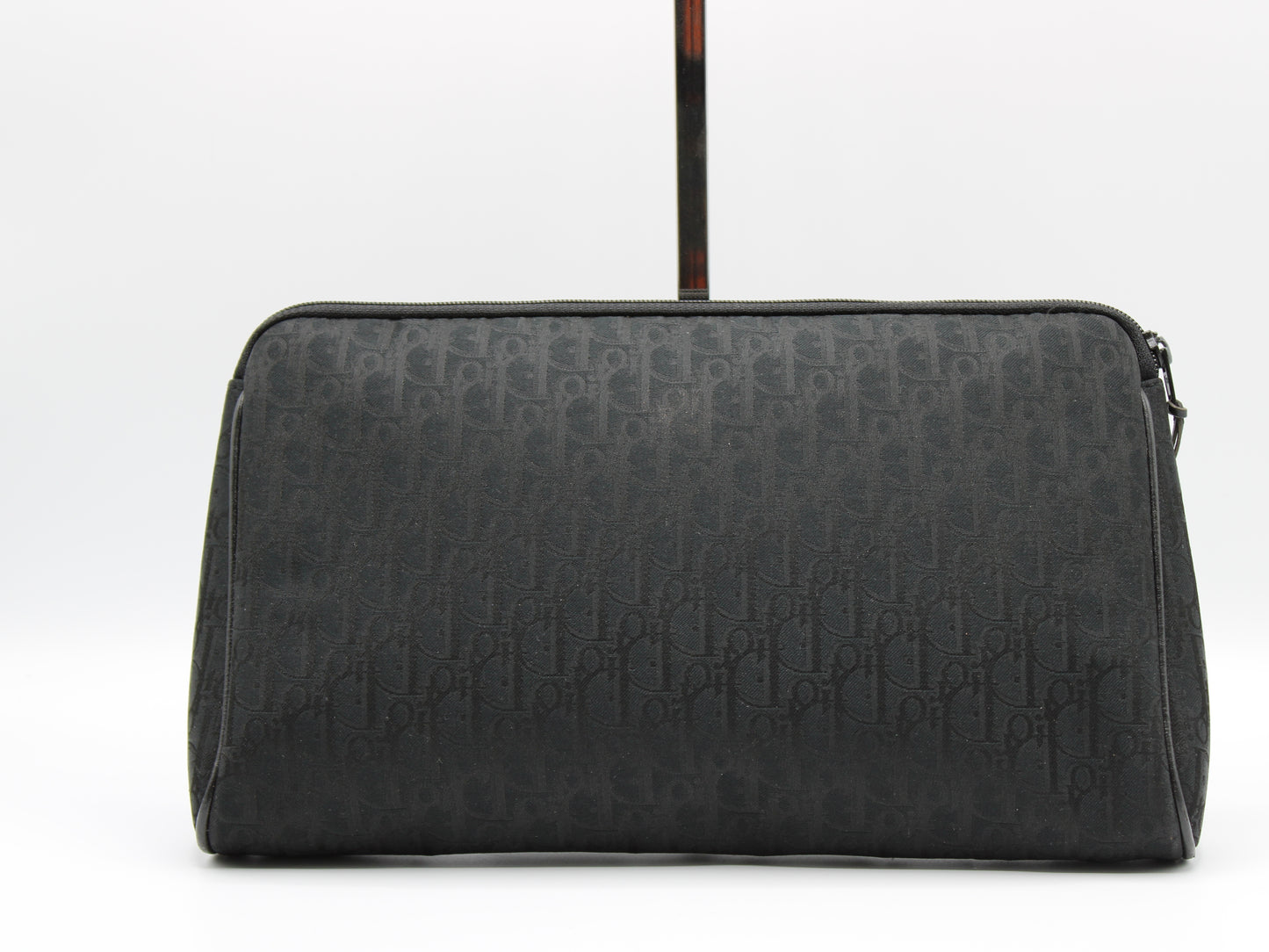 Dior Clutch Black Cloth Trotter Pattern Vintage