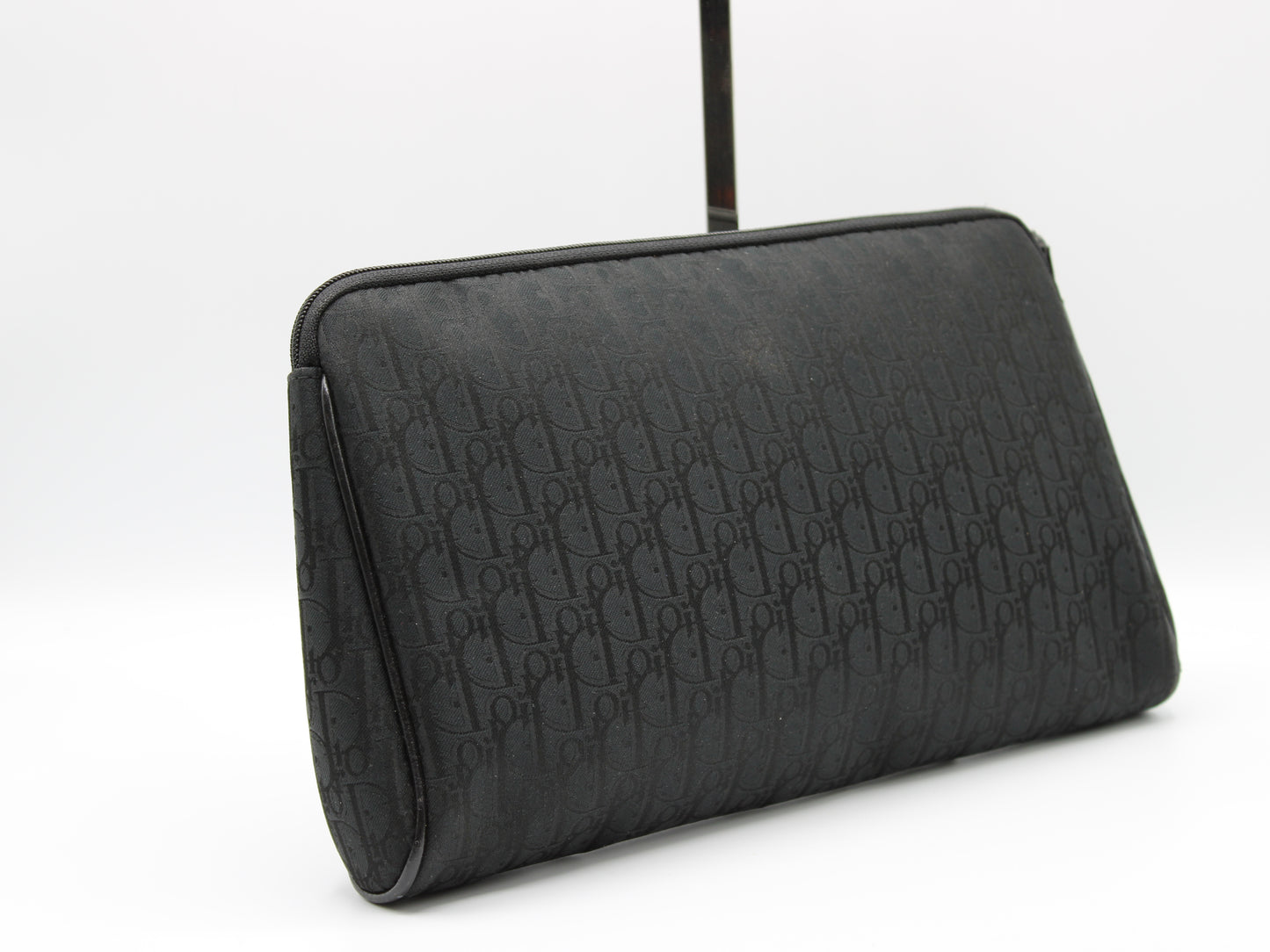 Dior Clutch Black Cloth Trotter Pattern Vintage