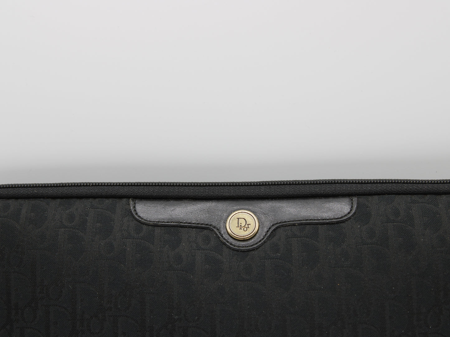 Dior Clutch Black Cloth Trotter Pattern Vintage