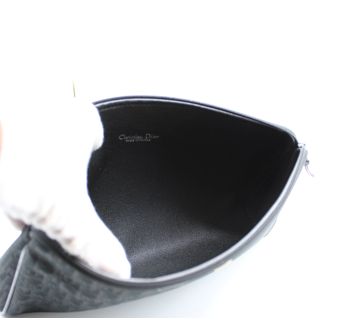 Dior Clutch Black Cloth Trotter Pattern Vintage