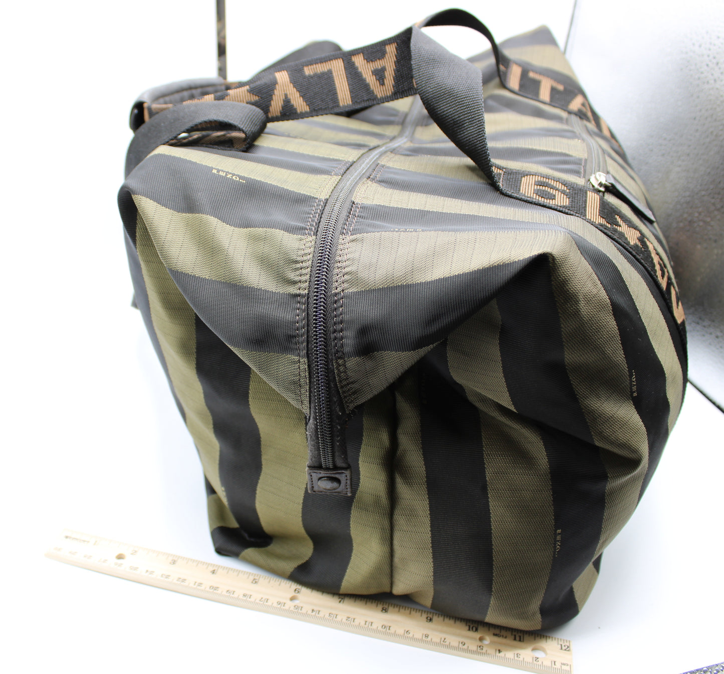 Fendi Travel Duffle Bag ROMA 1925 Pequin Striped Large Vintage