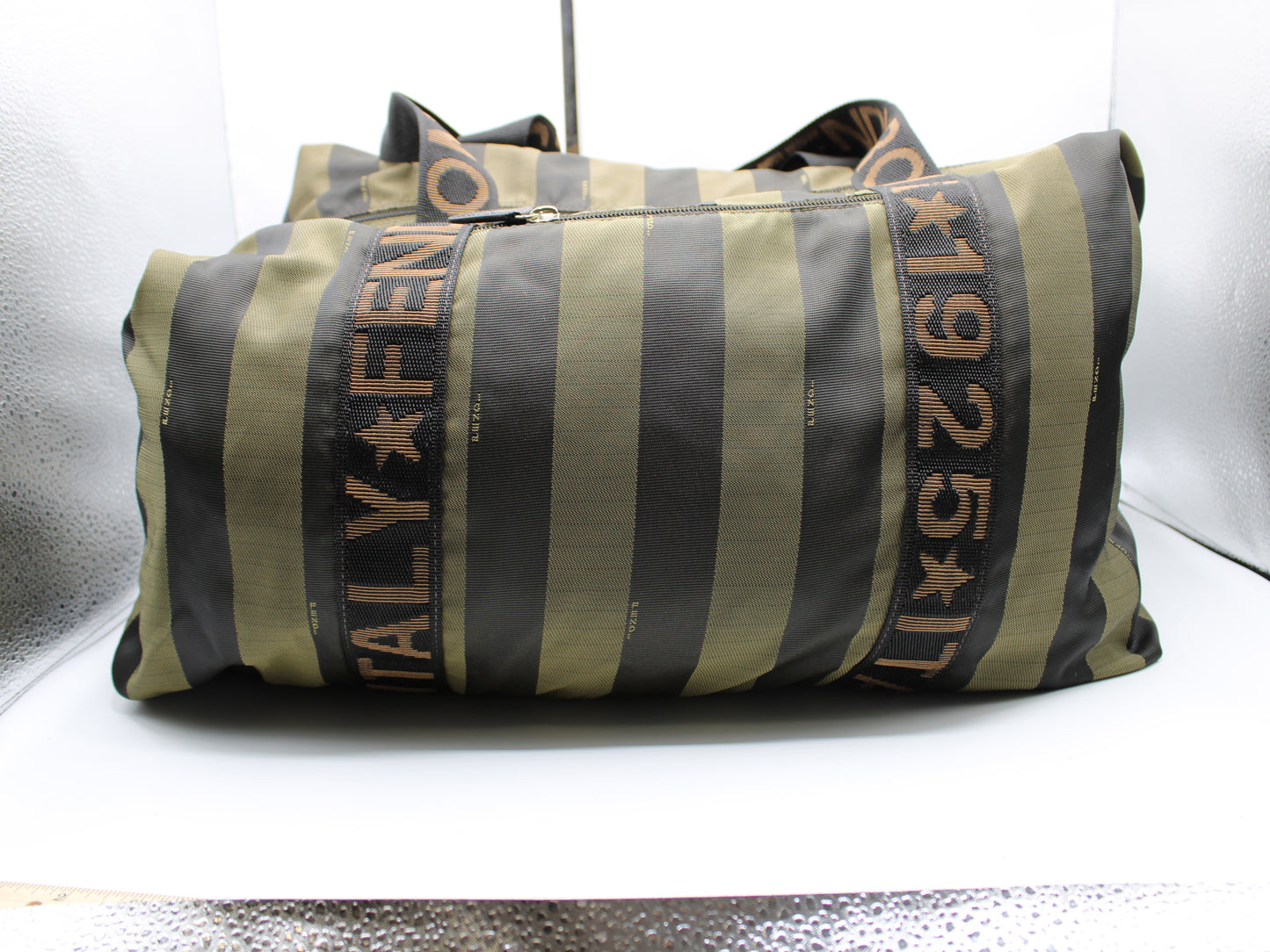 Fendi Travel Duffle Bag ROMA 1925 Pequin Striped Large Vintage