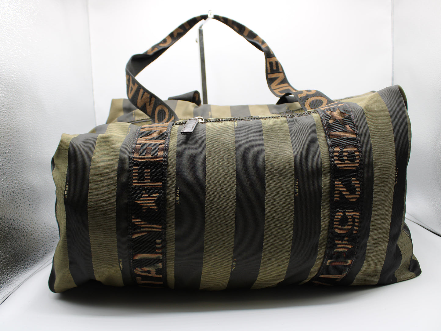 Fendi Travel Duffle Bag ROMA 1925 Pequin Striped Large Vintage