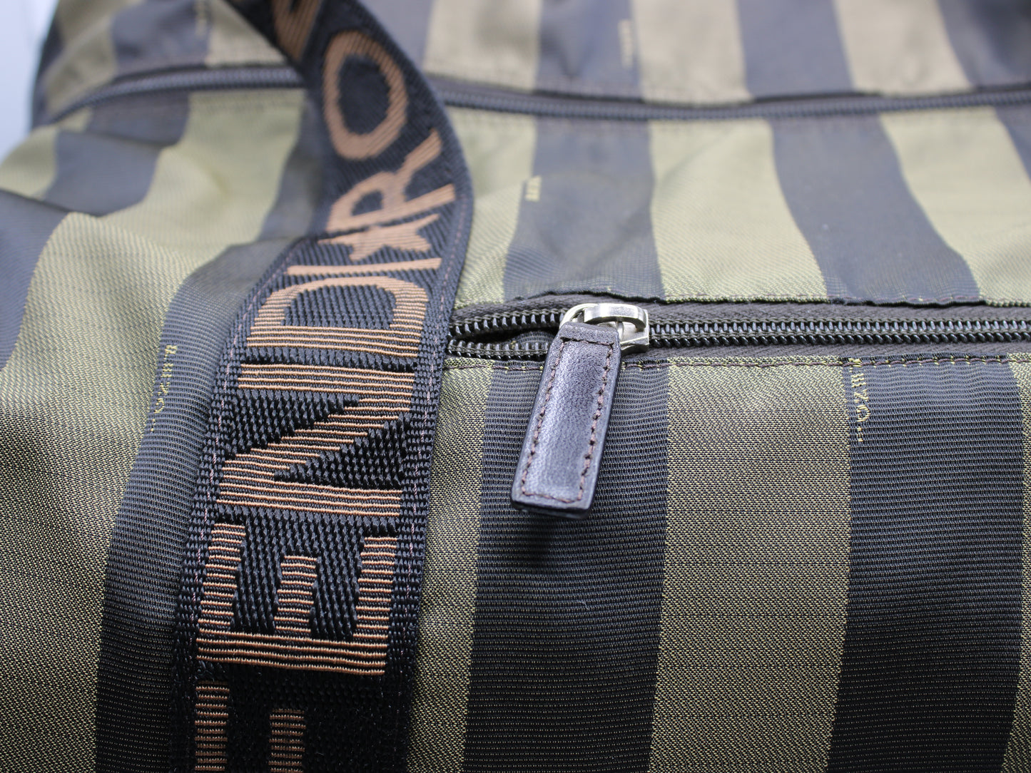 Fendi Travel Duffle Bag ROMA 1925 Pequin Striped Large Vintage