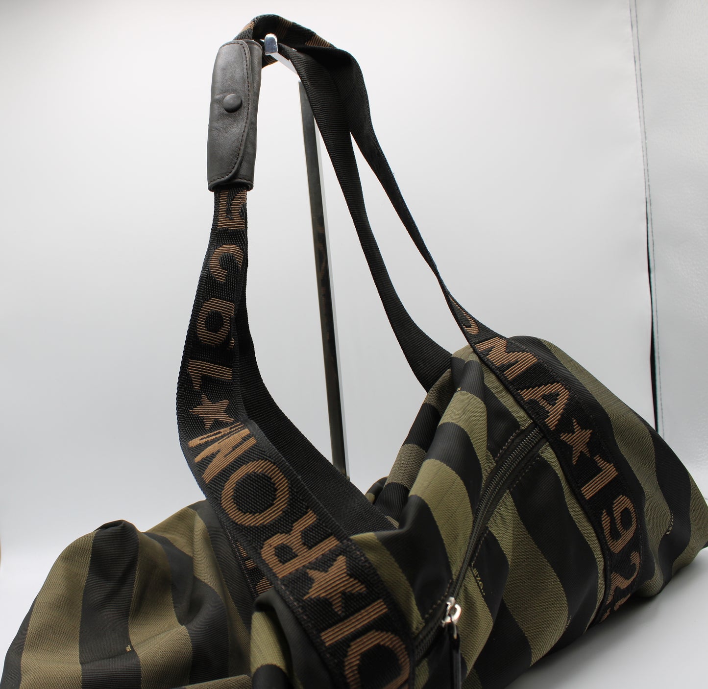 Fendi Travel Duffle Bag ROMA 1925 Pequin Striped Large Vintage
