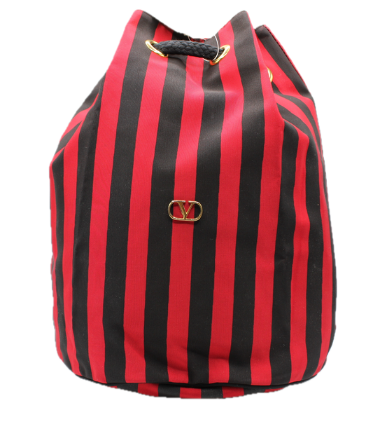 Valentino Shoulder Bag Backpack Drawstring Straps Signature V Logo front view