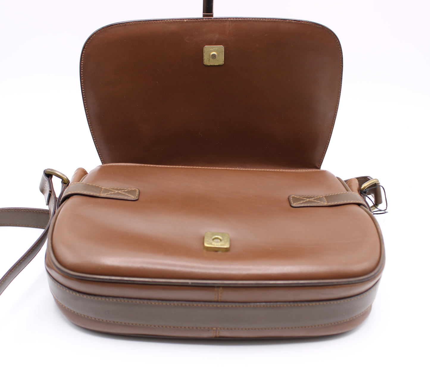 Fendi Brown Leather Crossbody Bag with Iconic FF Logo Vintage