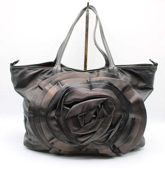 Valentino Garavani Floral Lambskin Shoulder Bag, Metallic Accents Color