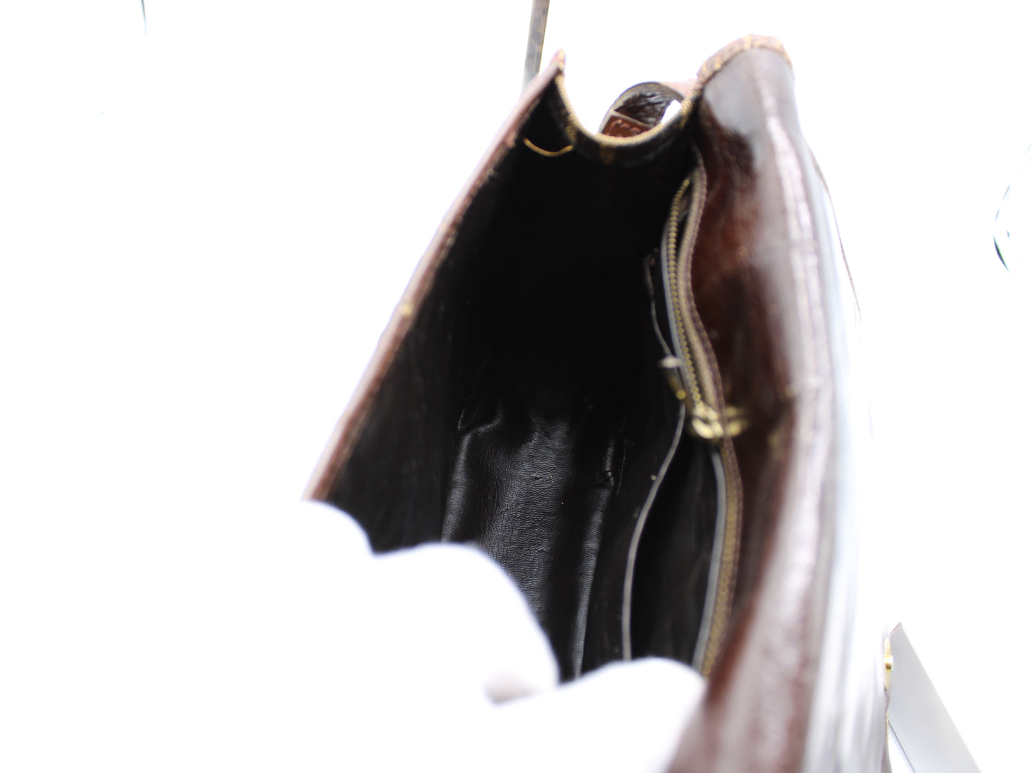 Fendi Bag Double F Brown Cloth Leather Trim Crossbody Vintage