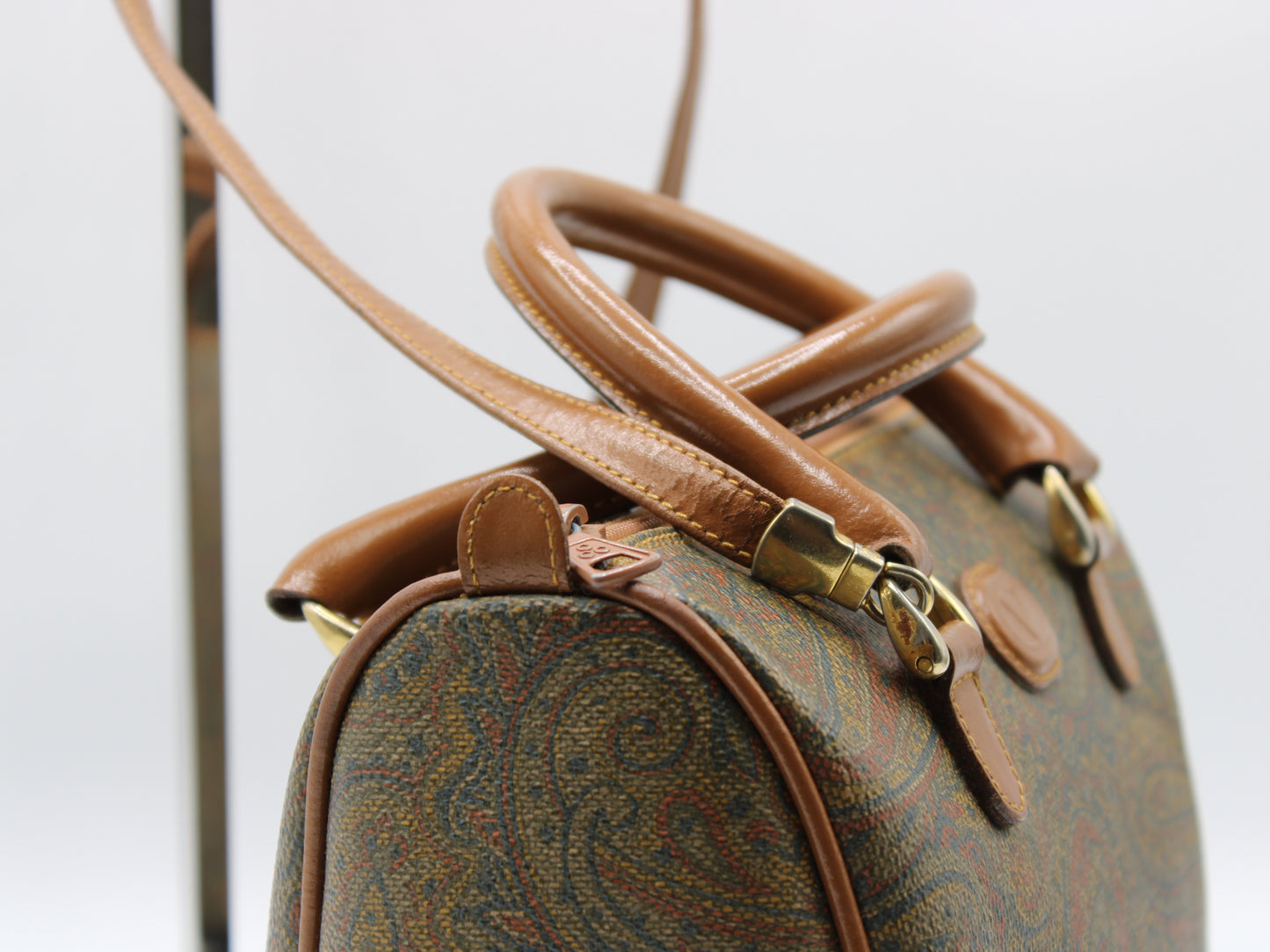 Valentino Garavani Bag Small Boston Paisley Pattern Leather Vintage