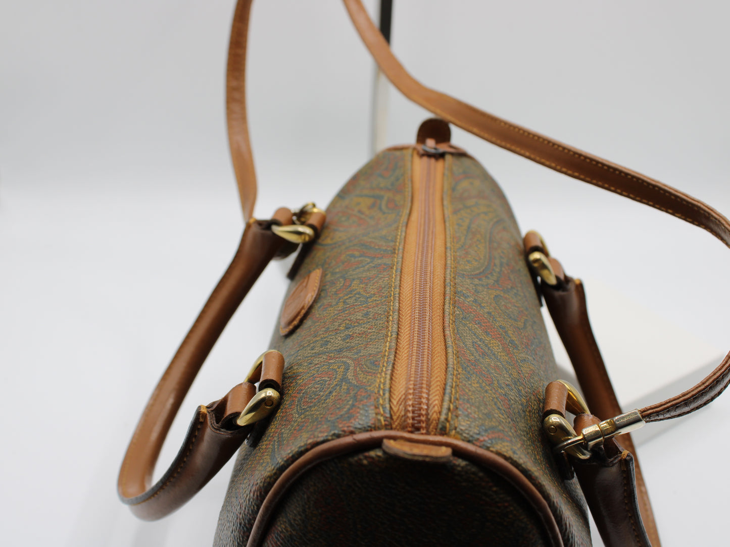 Valentino Garavani Bag Small Boston Paisley Pattern Leather Vintage