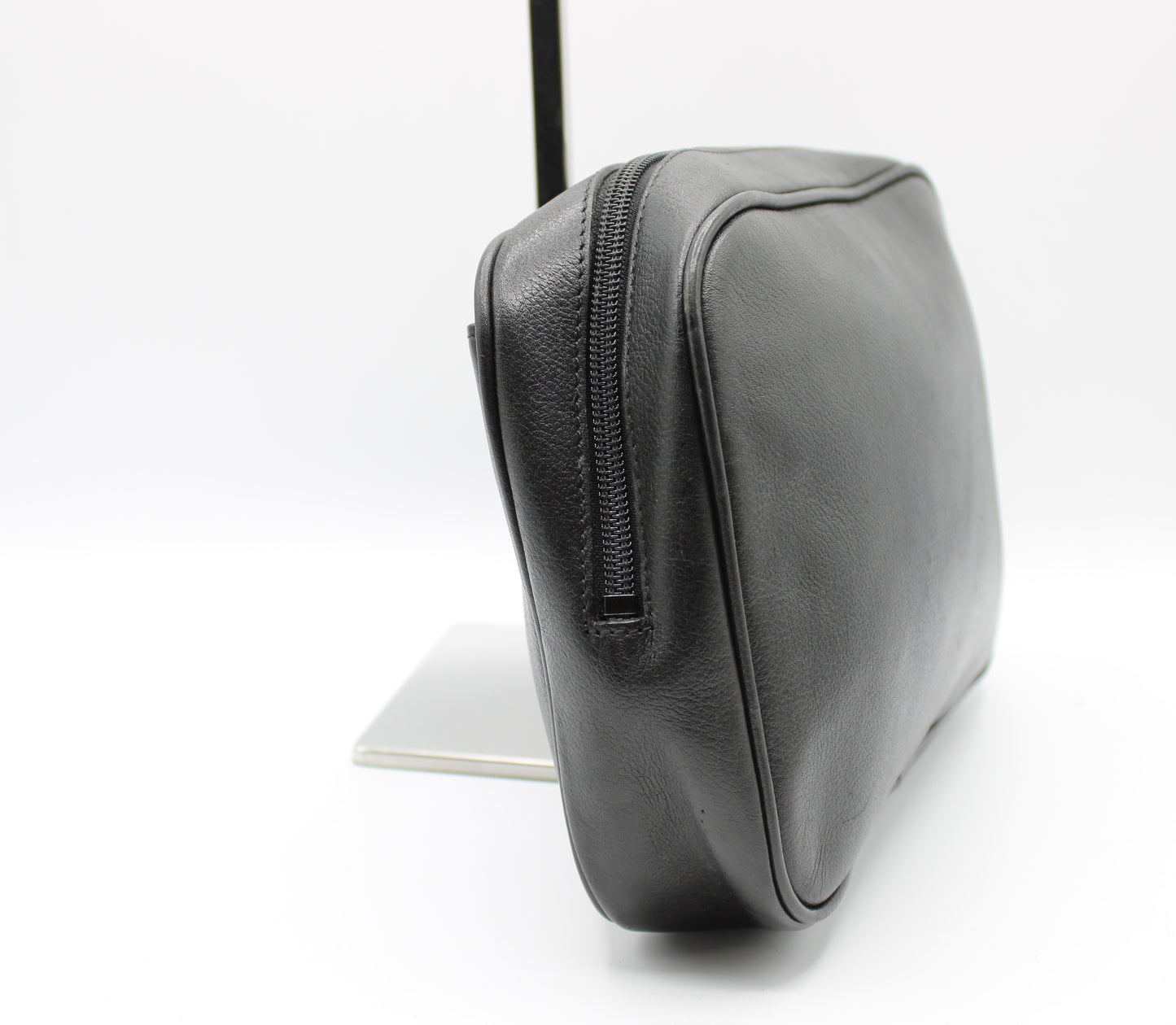 Yves Saint Laurent Wristlet Clutch Black Leather Vintage