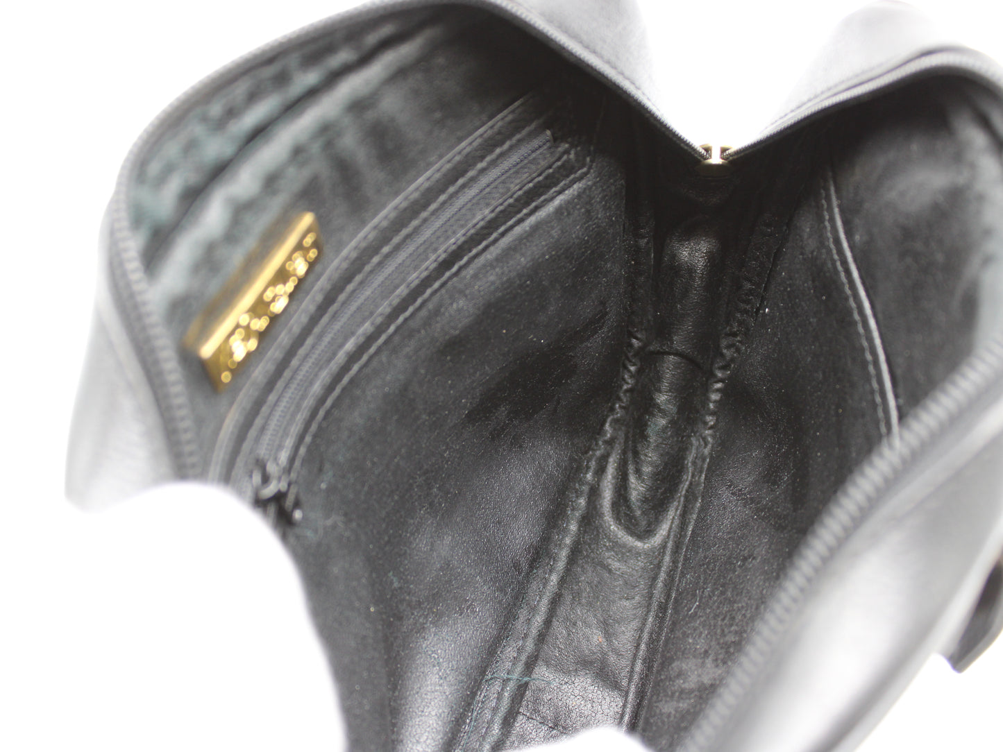Yves Saint Laurent Wristlet Clutch Black Leather Vintage