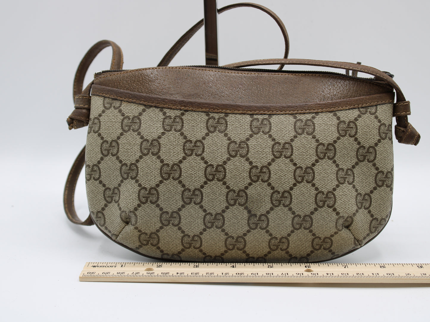 Gucci Bag GG Supreme Monogram Canvas Crossbody Brown Vintage