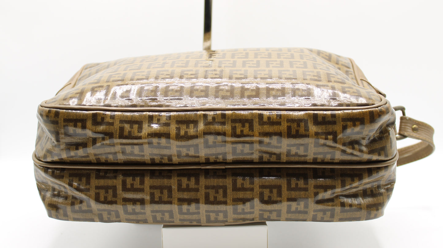 Fendi Patent Leather Crossbody Bag with Zucca Zucchino Print Vintage