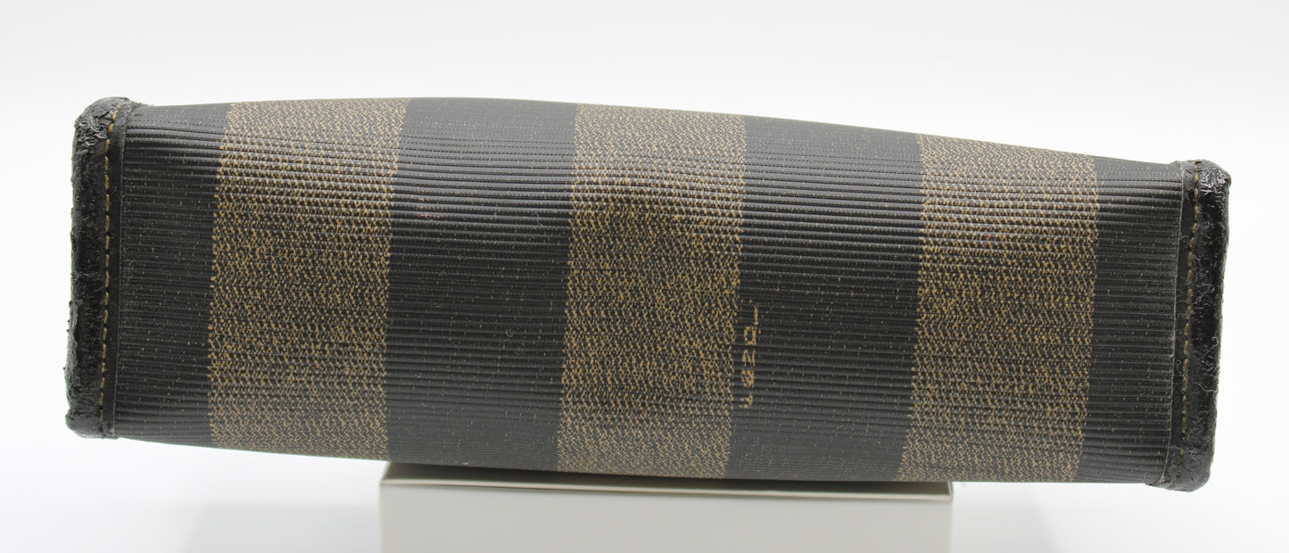 Fendi Clutch Pequin Striped Pattern Cosmetic Pouch Vintage