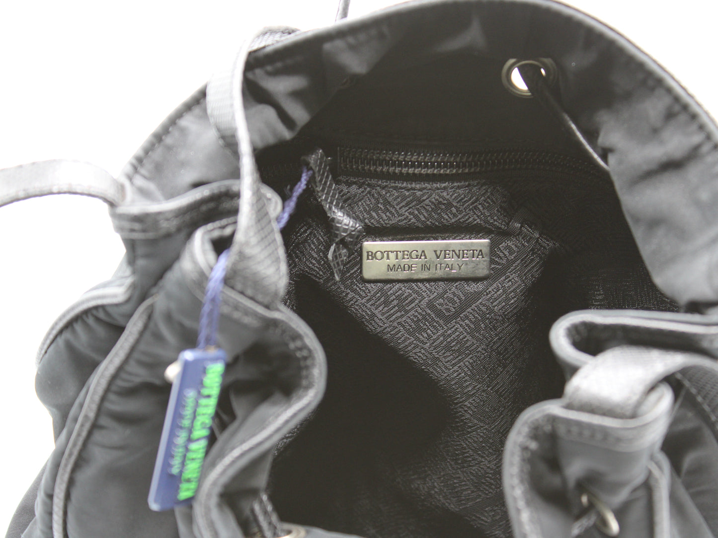 Bottega Veneta Black Leather Drawstring Tote Bag