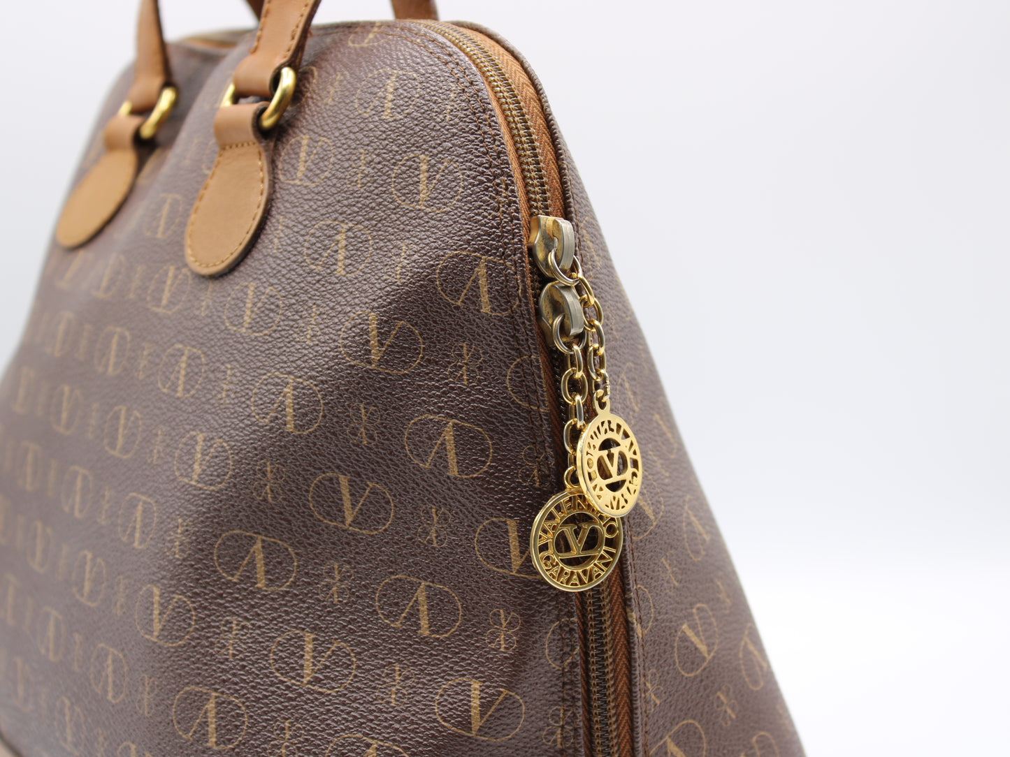 Valentino Garavani Bag Leather Handbag V Logo Monogram Special Charm Vintage