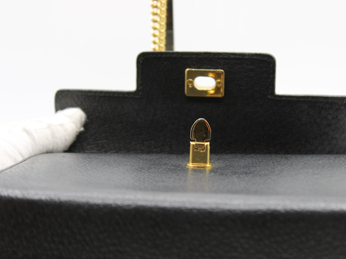 Valentino Garavani Black Leather  All Over Chain Crossbody Bag