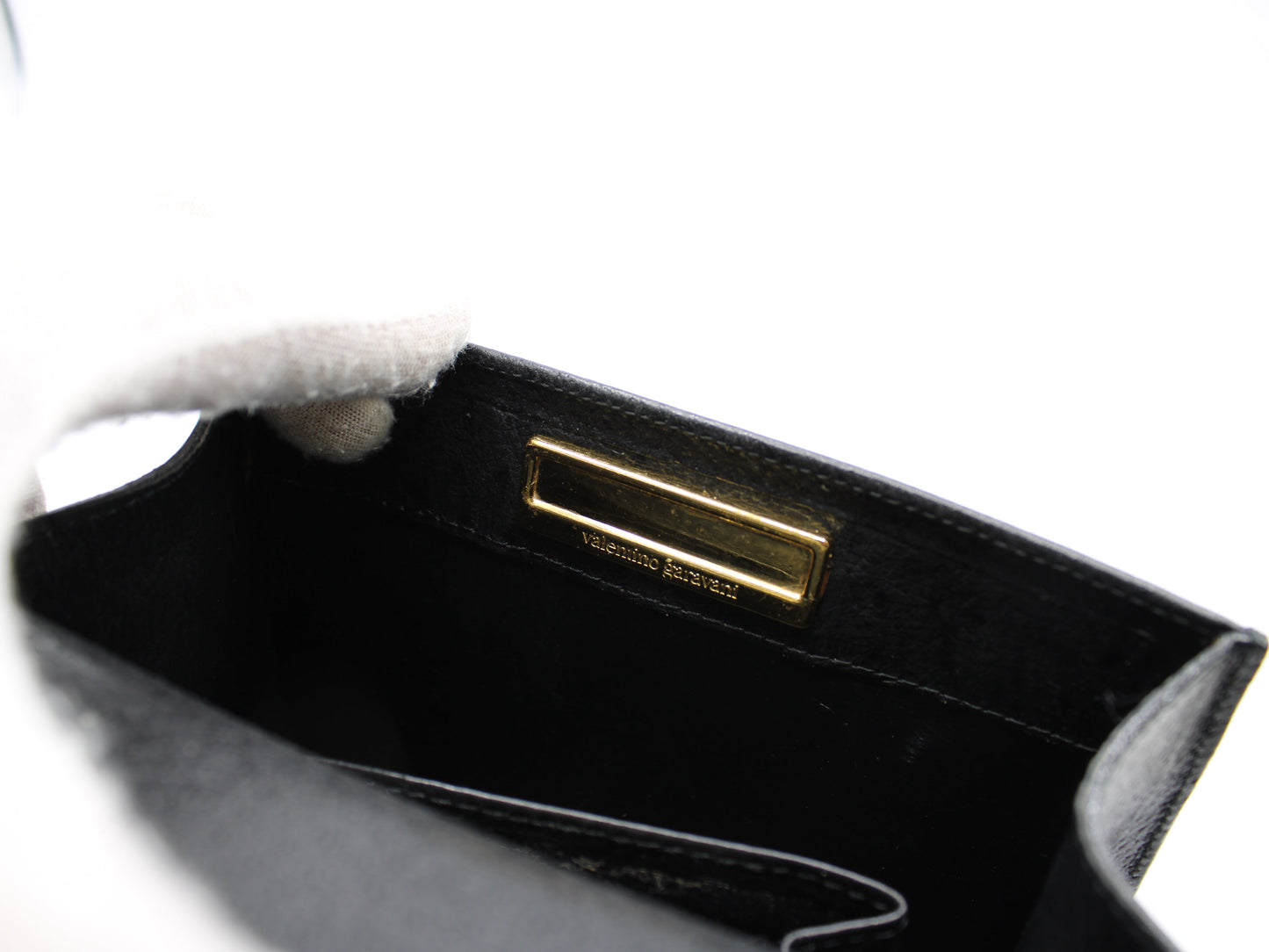 Valentino Garavani Black Leather  All Over Chain Crossbody Bag