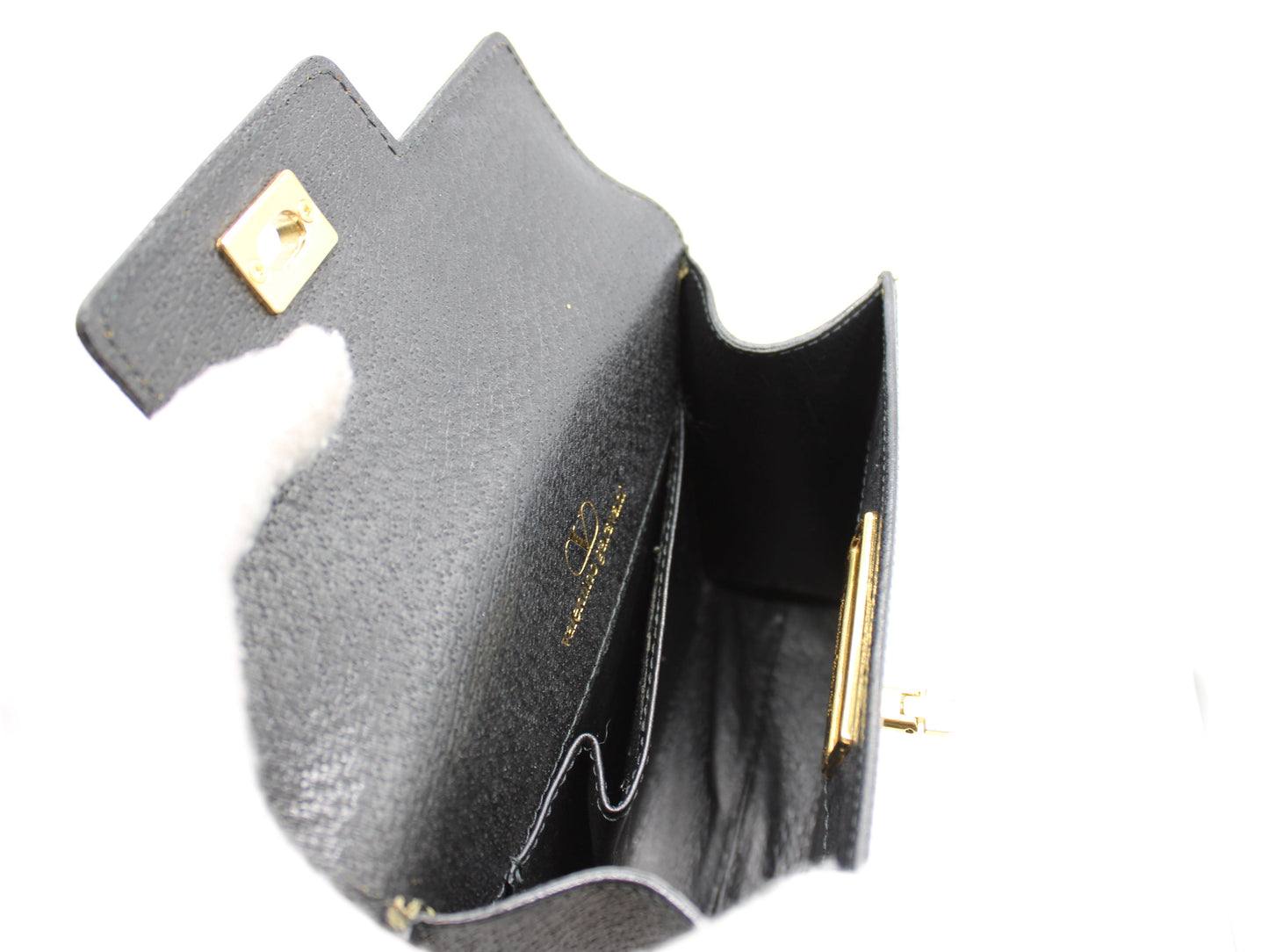 Valentino Garavani Black Leather  All Over Chain Crossbody Bag