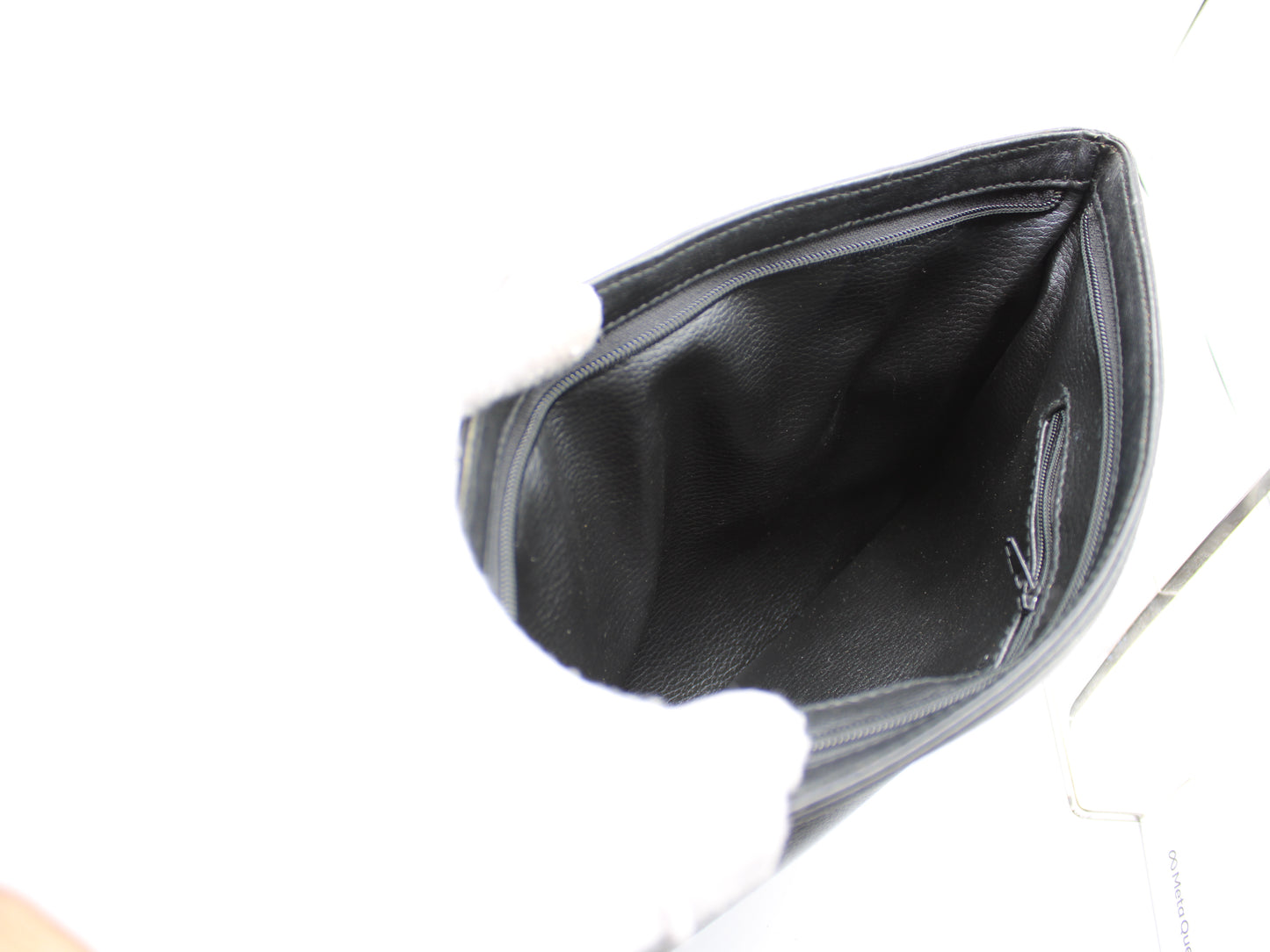 Christian Dior Clutch Bag Black Leather Ruched Design Vintage