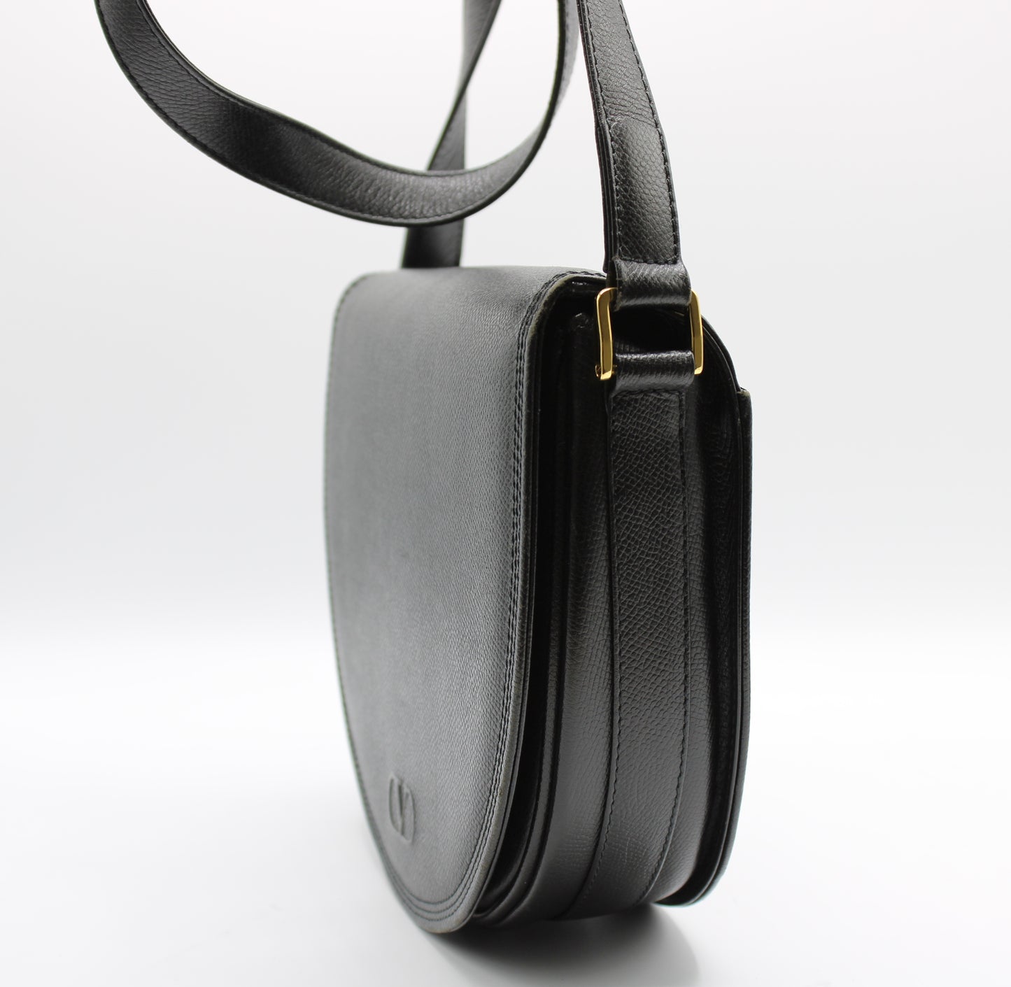 Valentino Garavani Bag Crossbody Saddle Black Leather Vintage