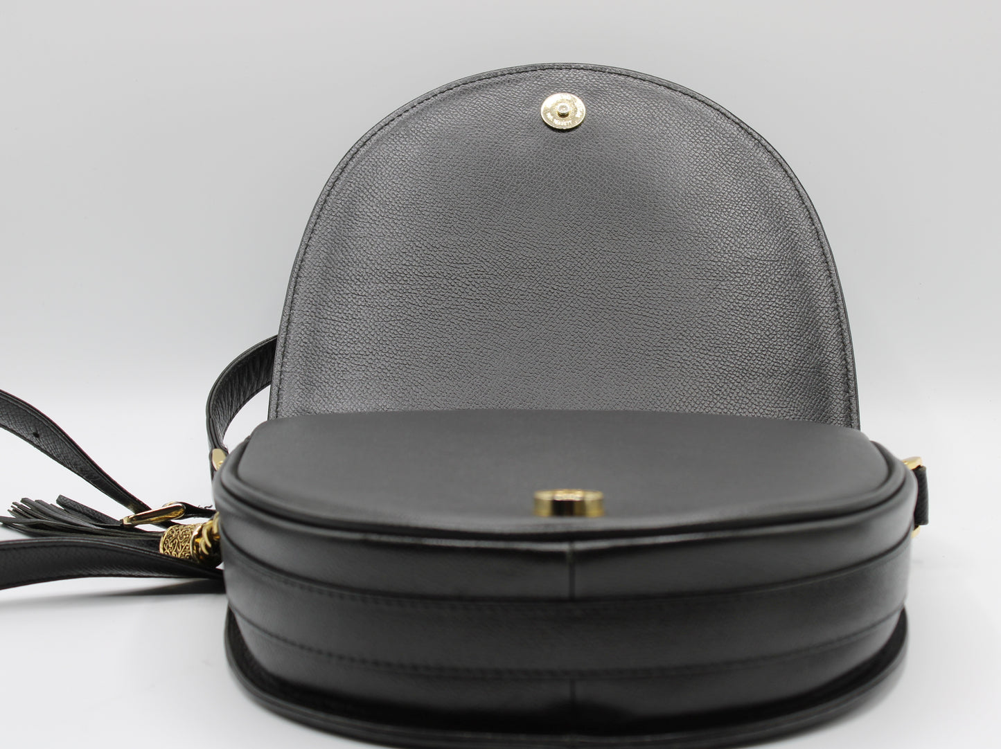 Valentino Garavani Bag Crossbody Saddle Black Leather Vintage