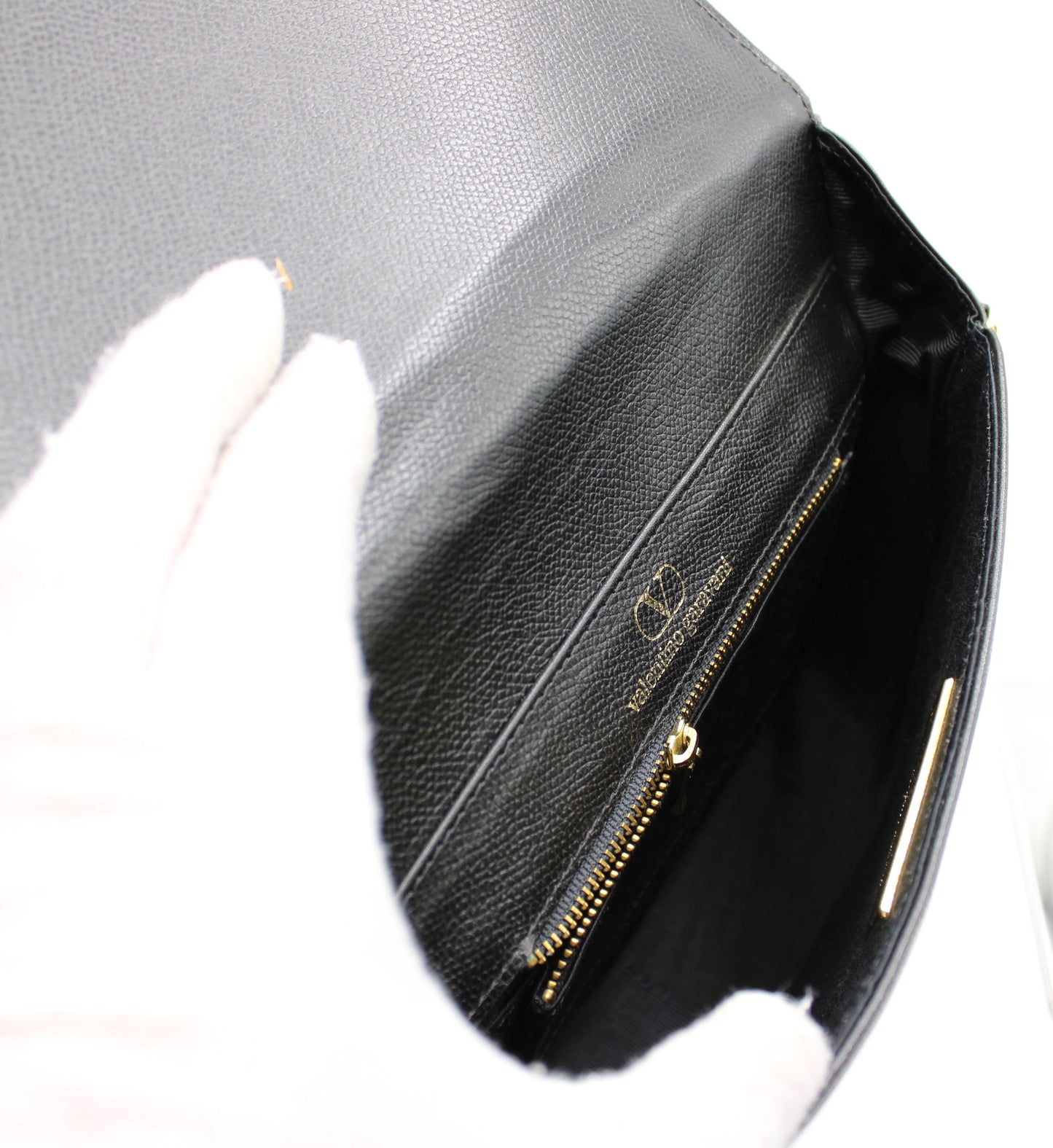 Valentino Garavani Bag Crossbody Saddle Black Leather Vintage