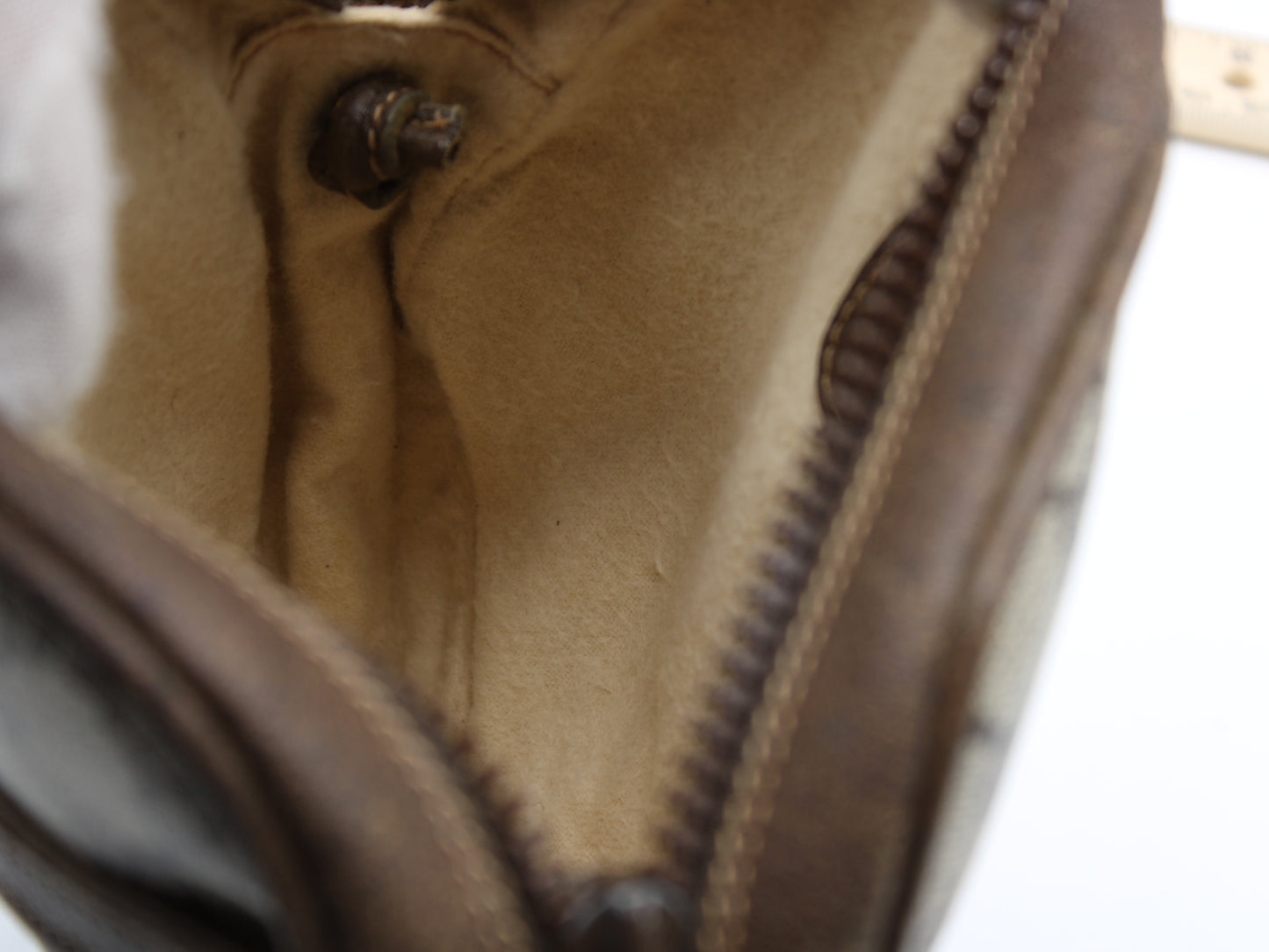 Gucci Horsebit 1955 Shoulder Bag Brown Leather GG Pattern Vintage