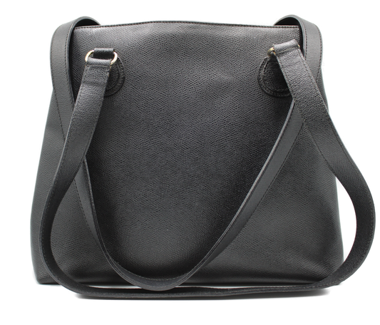 Valentino Garavani Shoulder Bag in Classic Black Saffiano Leather V Logo Metal Chain Vintage front