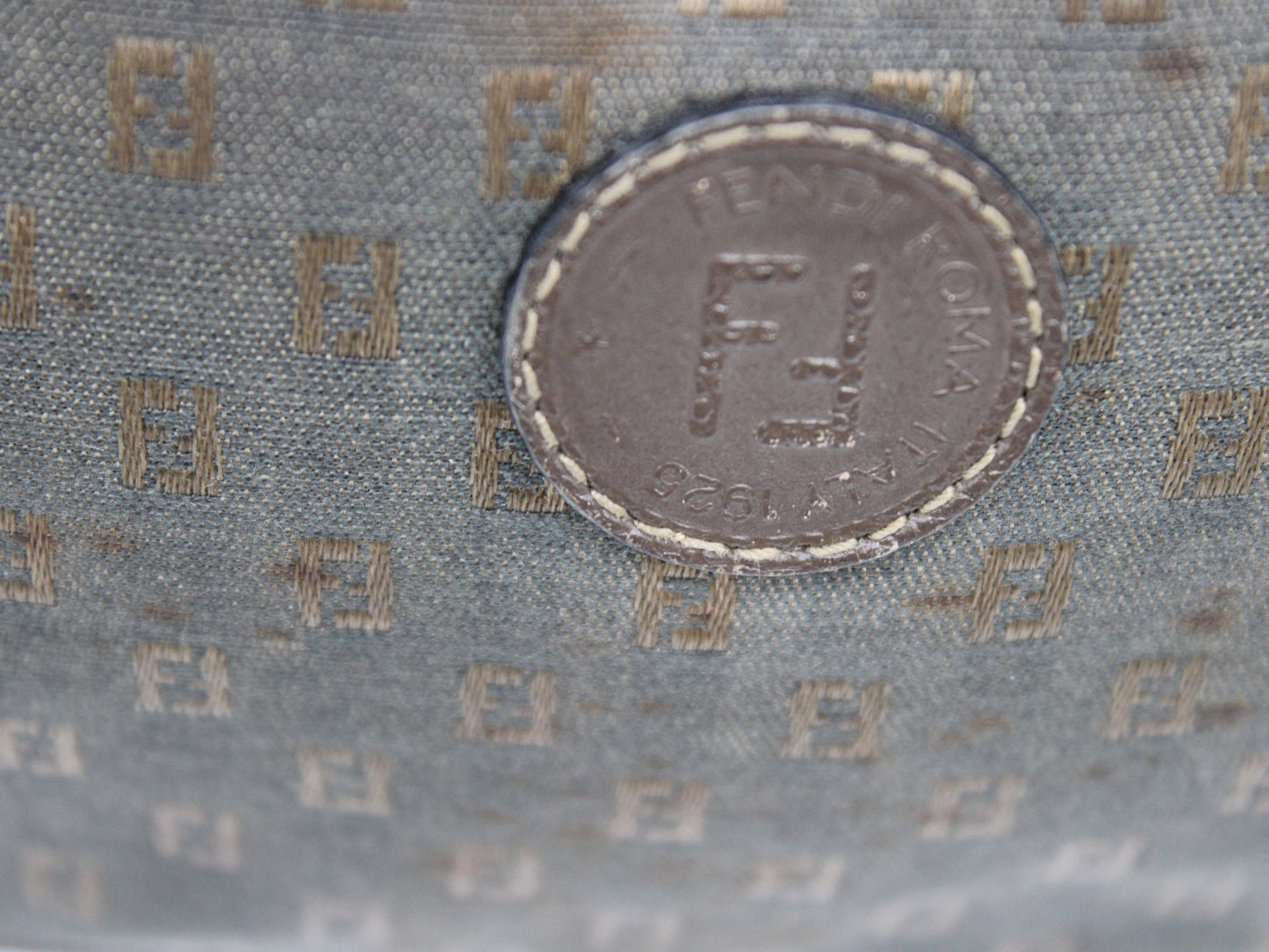 Fendi FF Logo Brown Canvas Crossbody Bag Vintage