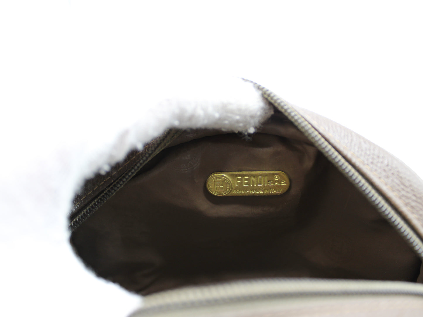 Fendi FF Logo Brown Canvas Crossbody Bag Vintage