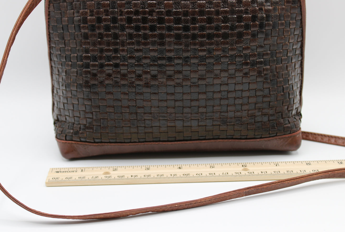 Fendi Woven Leather Crossbody Bag Brown Handbags Vintage