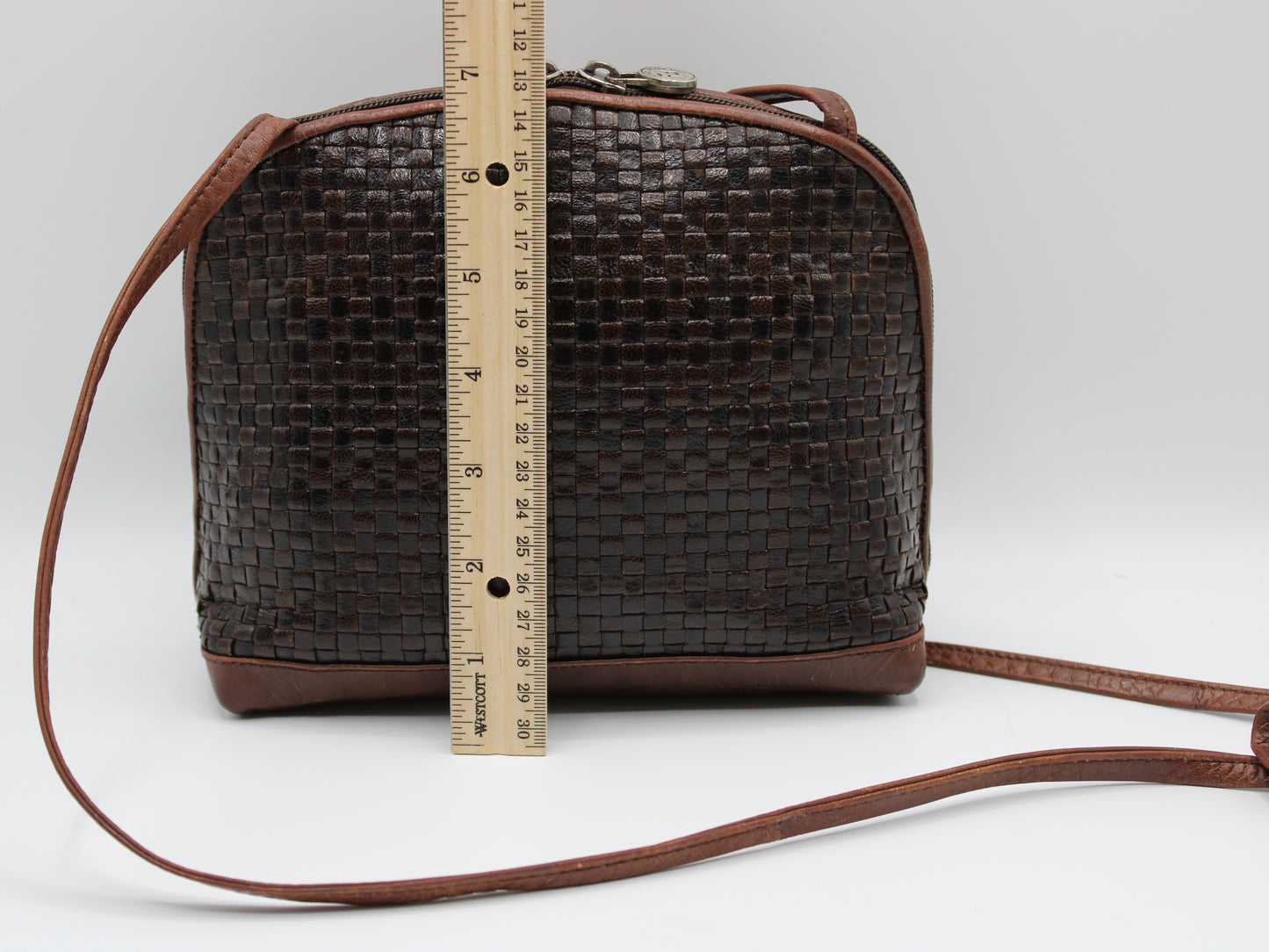 Fendi Woven Leather Crossbody Bag Brown Handbags Vintage