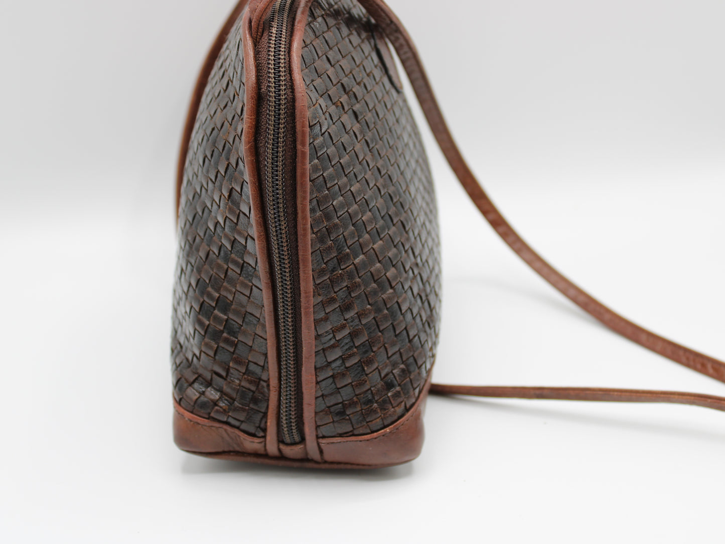 Fendi Woven Leather Crossbody Bag Brown Handbags Vintage