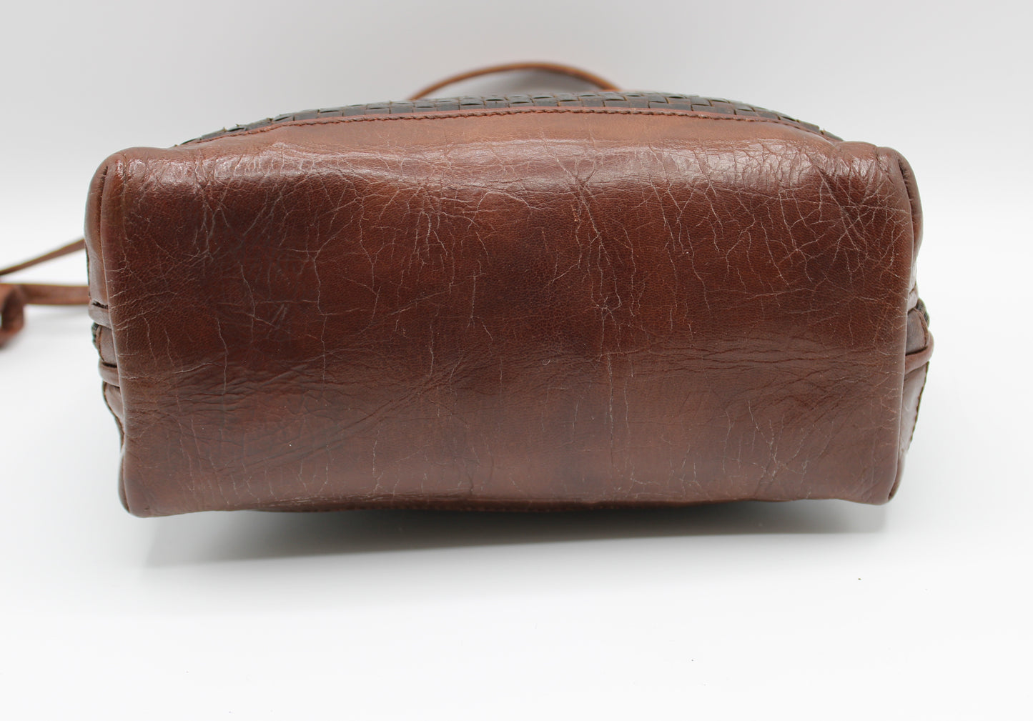 Fendi Woven Leather Crossbody Bag Brown Handbags Vintage